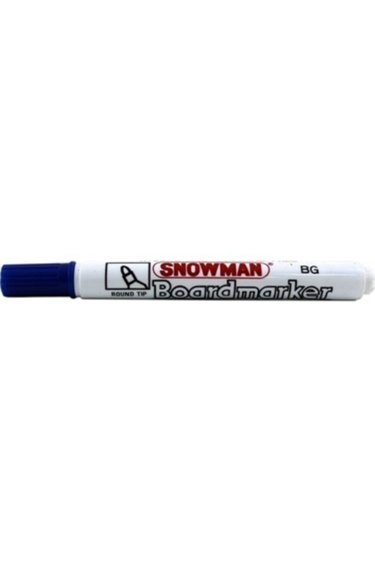 Snowman Bg-12 Yuvarlak Uçlu Beyaz Tahta Kalemi Mavi