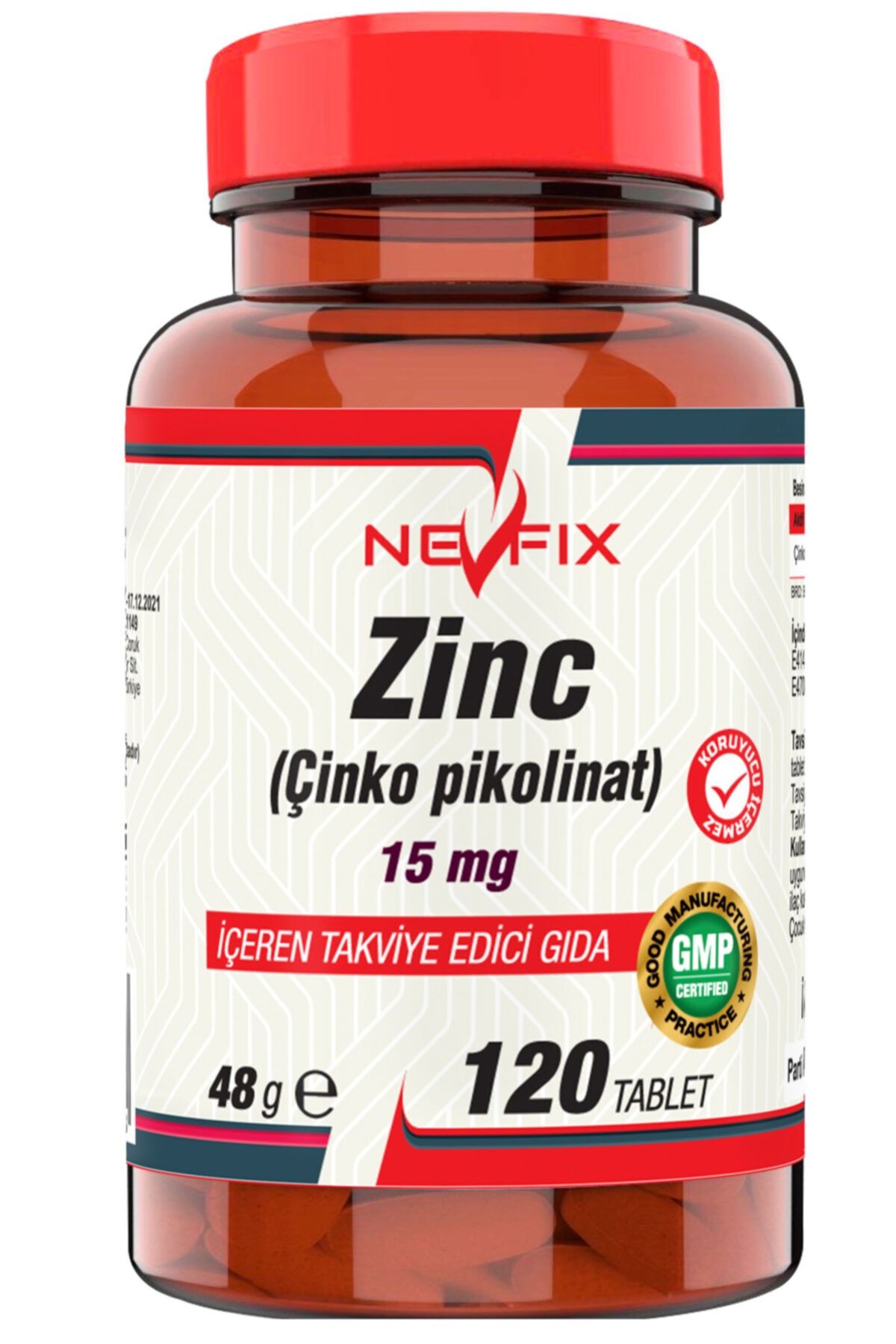 Nevfix Çinko Pikolinat 15 Mg 120 Tablet Elementel Form