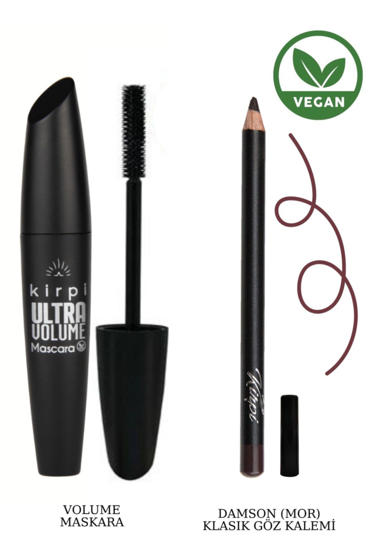 Kirpi Ultra Volume Mascara + Damson Mor Göz Kalemi