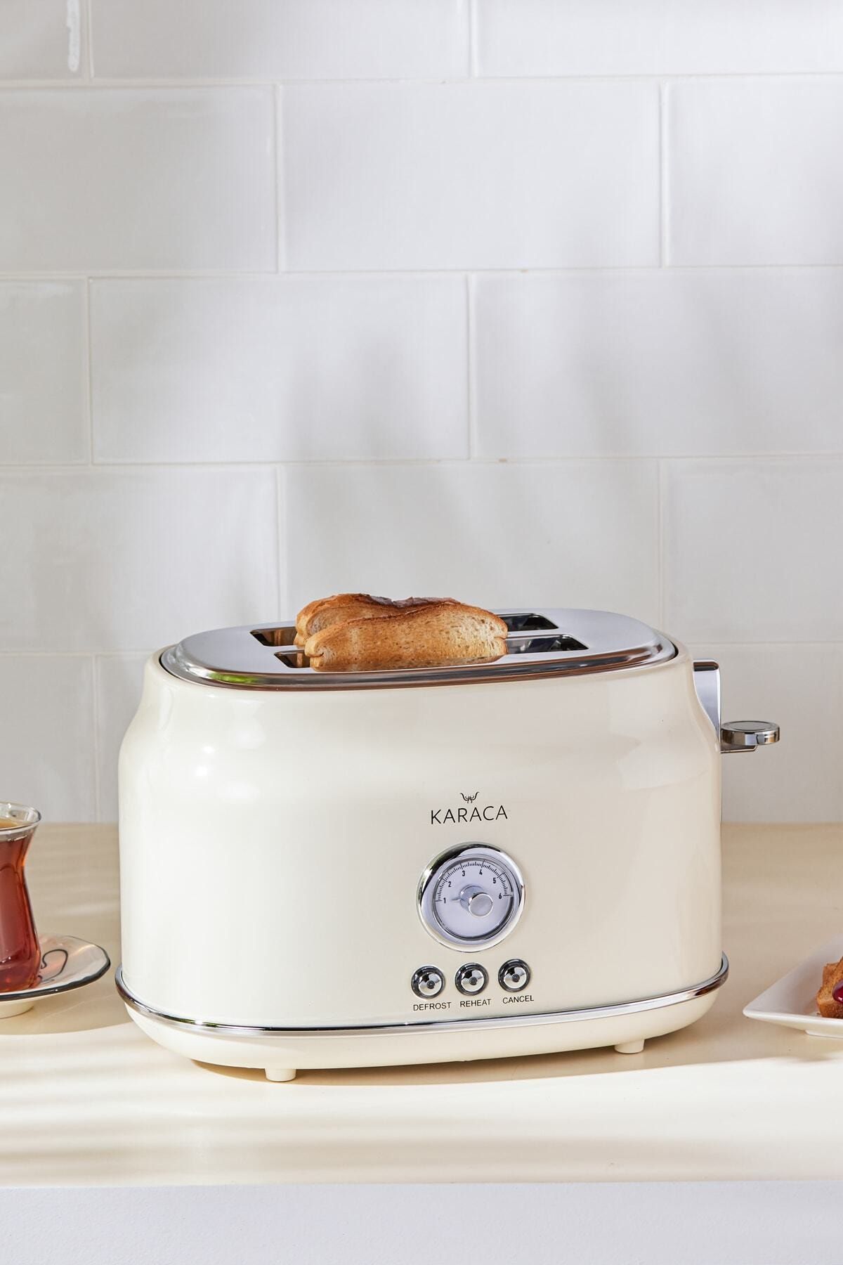 Cookplus Karaca Retro Ekmek Kızartma Makinesi Krem