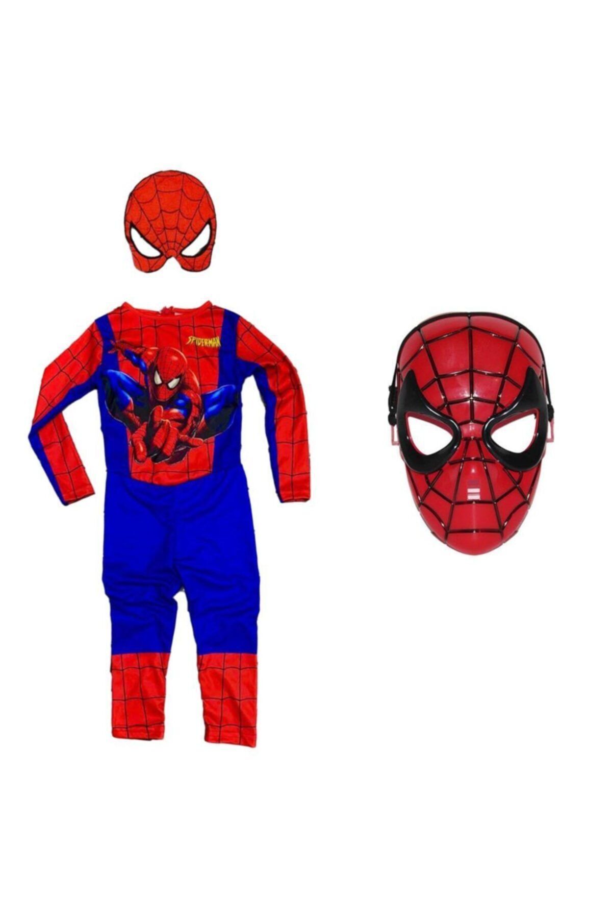 Mashotrend Baskılı Spiderman Örümcek Adam Kostümü ve Spiderman Maske