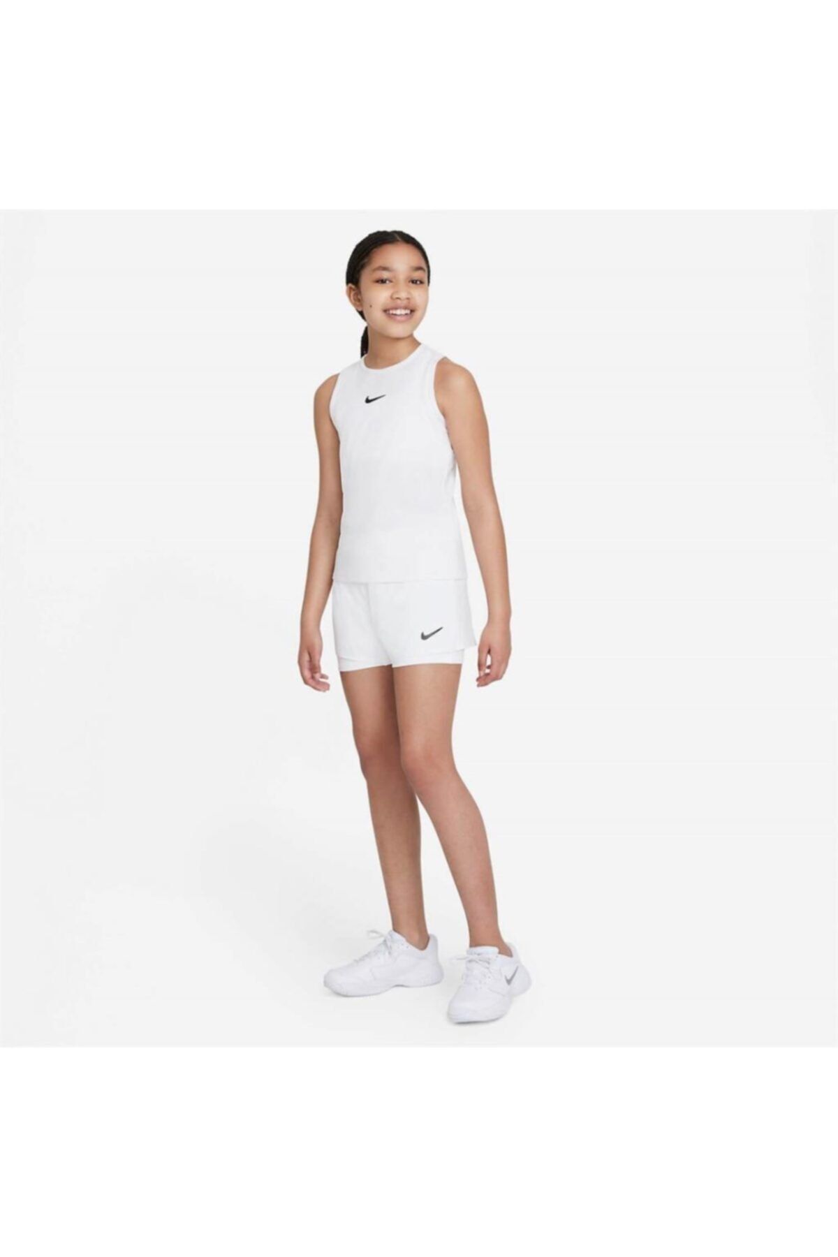 Nike Kız Çocuk Beyaz  Tenis Şortu Db5612-100