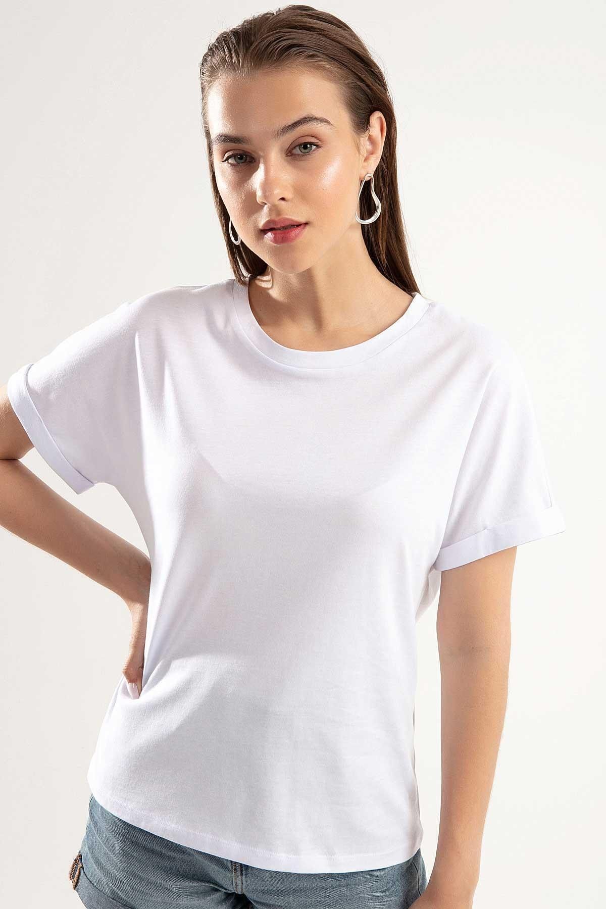 Pattaya Kadın Beyaz Basic Tişört PTTY20S-4263