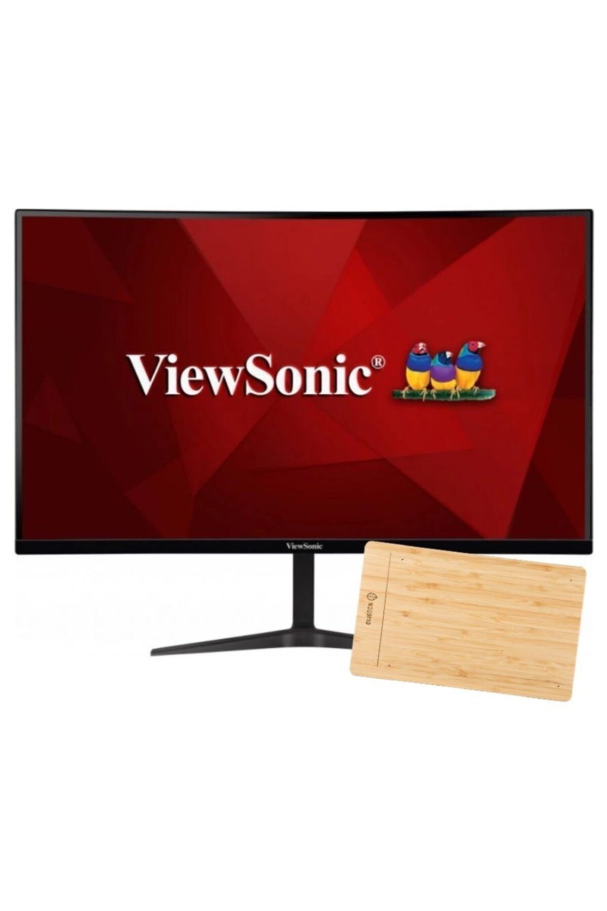 ViewSonic Vx2719-pc-mhd 1ms 240hz Curve Gaming Monitor + Woodpad 10 Grafik Tablet
