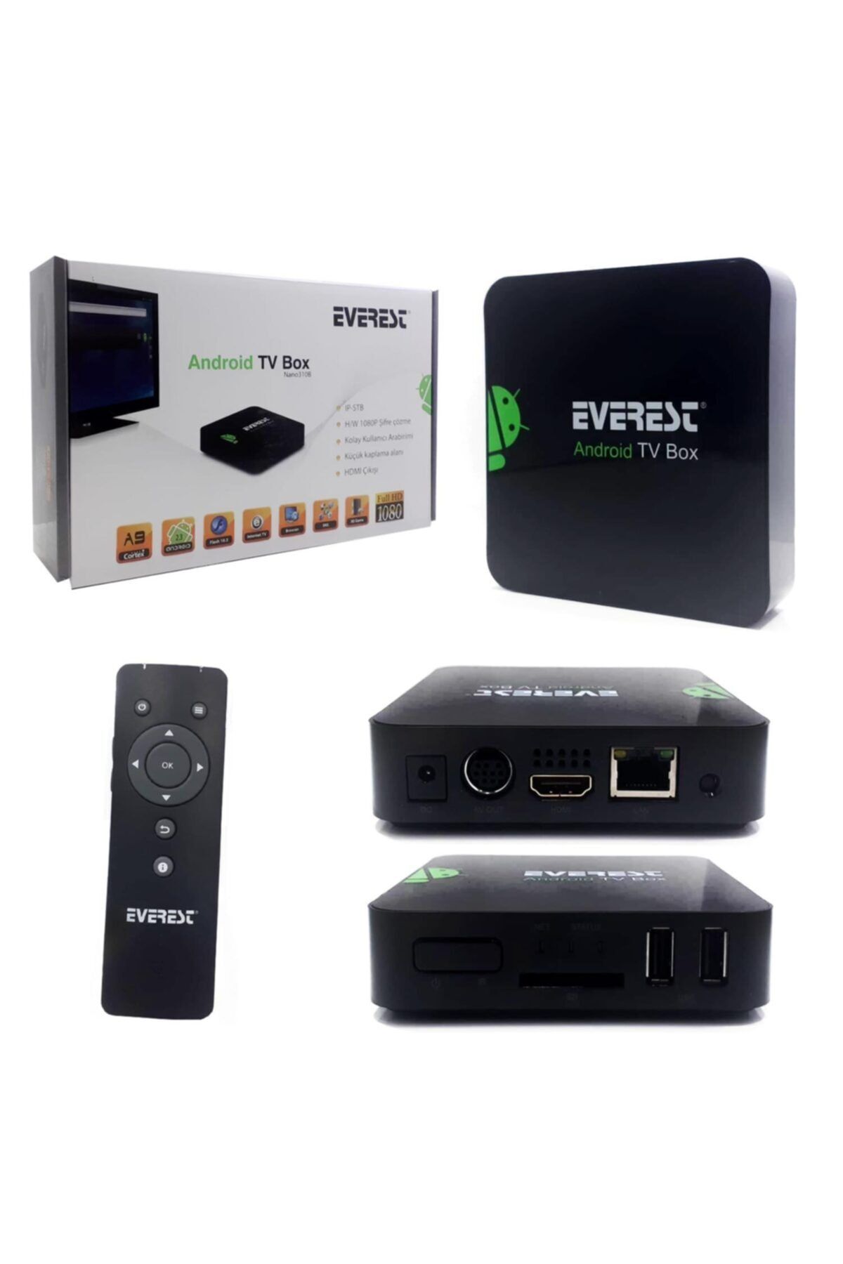 Everest Harici Pointer Android Tv Box Medya Oynatıcı Wifi Ethernet Hdmı/usb/sd Nano-310b