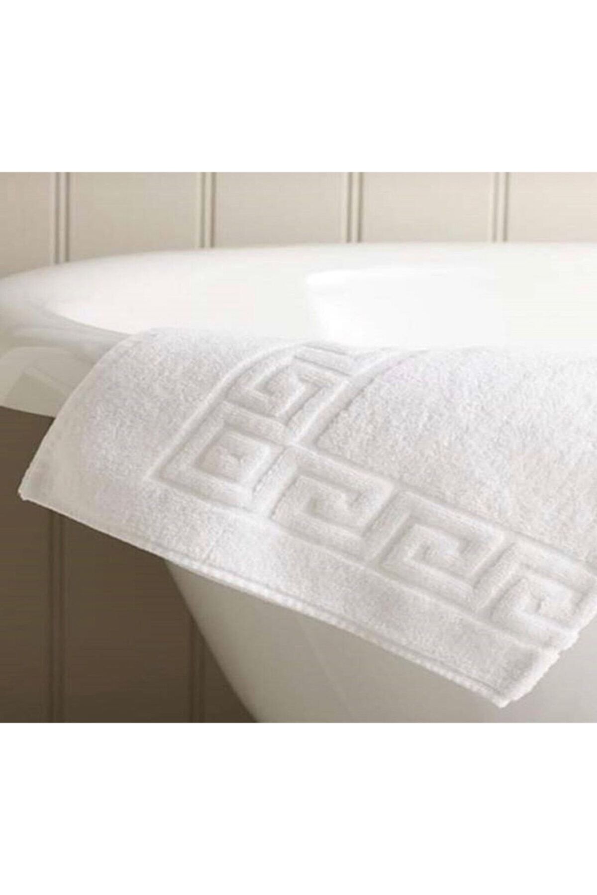 İzgi Concept Pamuklu Banyo Paspası Ayak Havlusu 50x70 Beyaz Yüksek Emici Özellikli