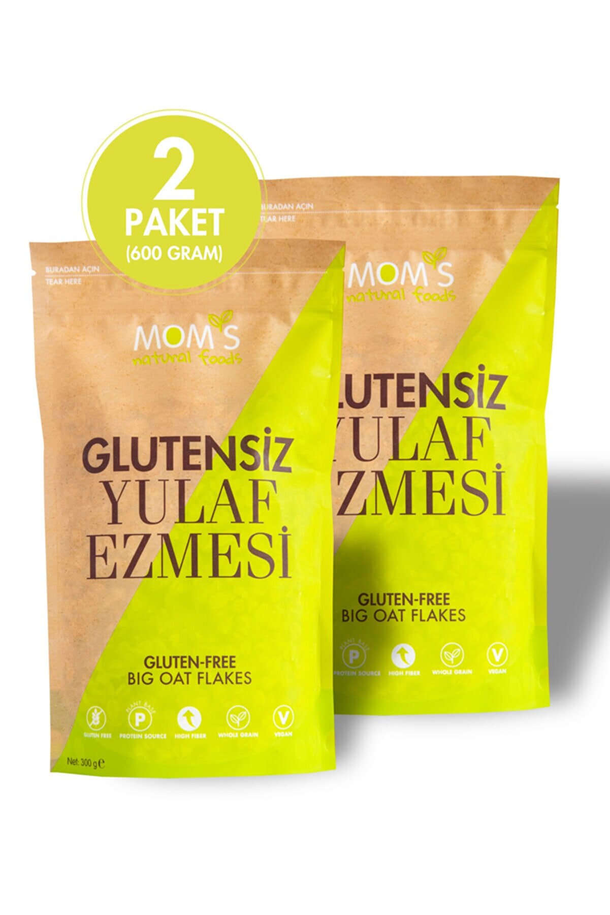 Mom's Natural Foods 2'li Glutensiz YULAF EZMESİ