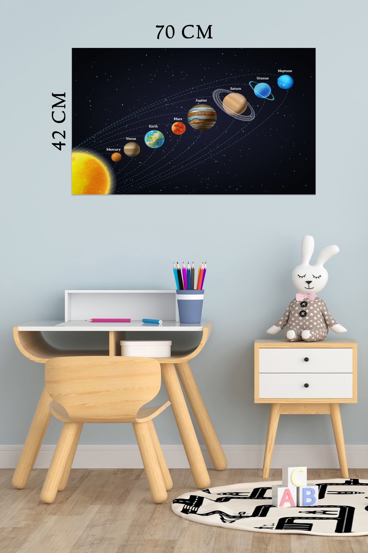Tilki Dünyası Güneş Sistemi Gezegenler Model 1 Deko Çocuk Odası Duvar Sticker