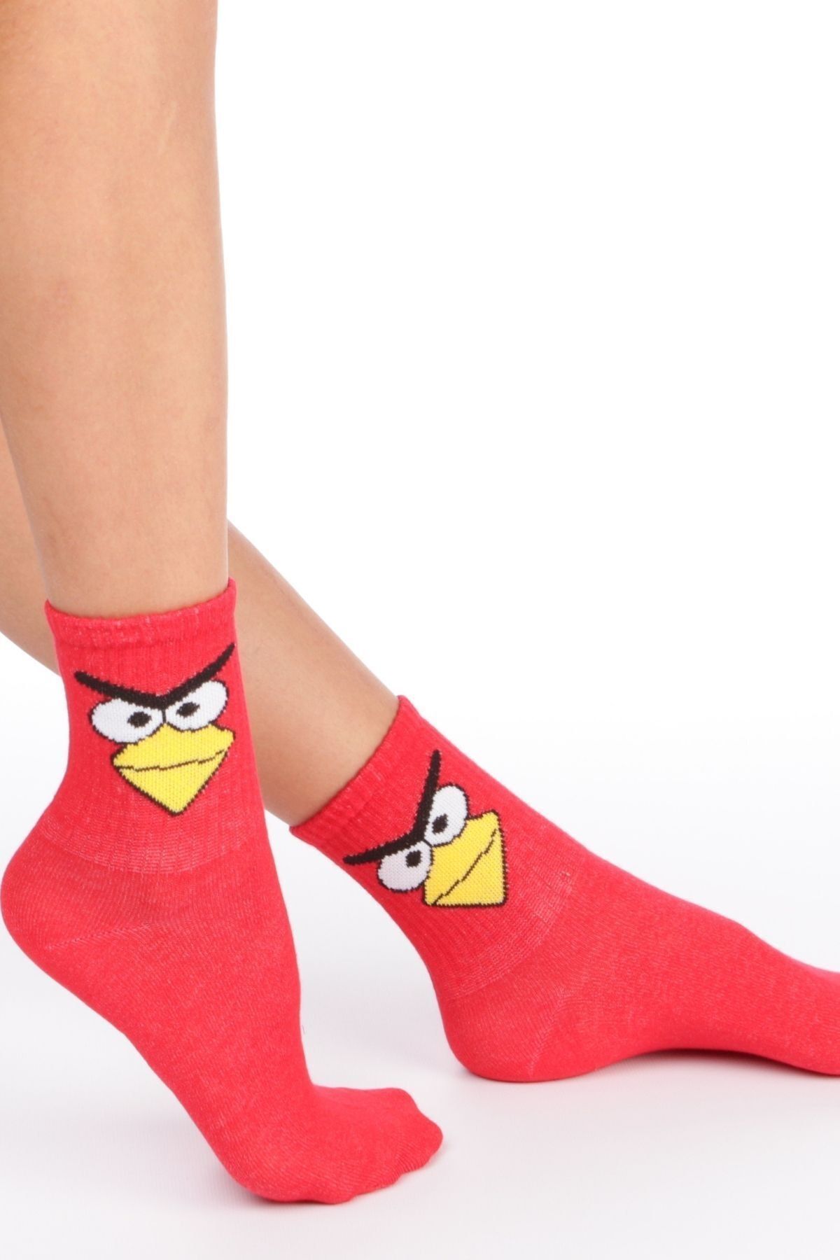 Esinti Angry Birds Temalı Çorap - Kırmızı
