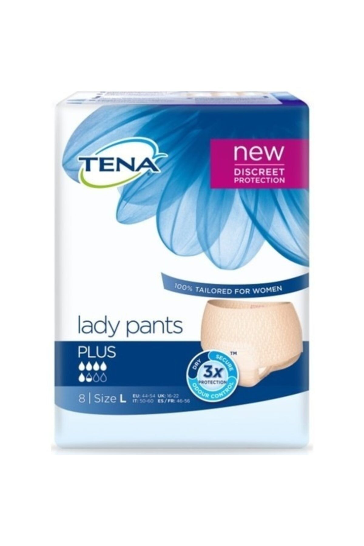 Tena Lady Pants Plus 5.5 Damla Kadın Emici Külot Büyük Boy L 8'li