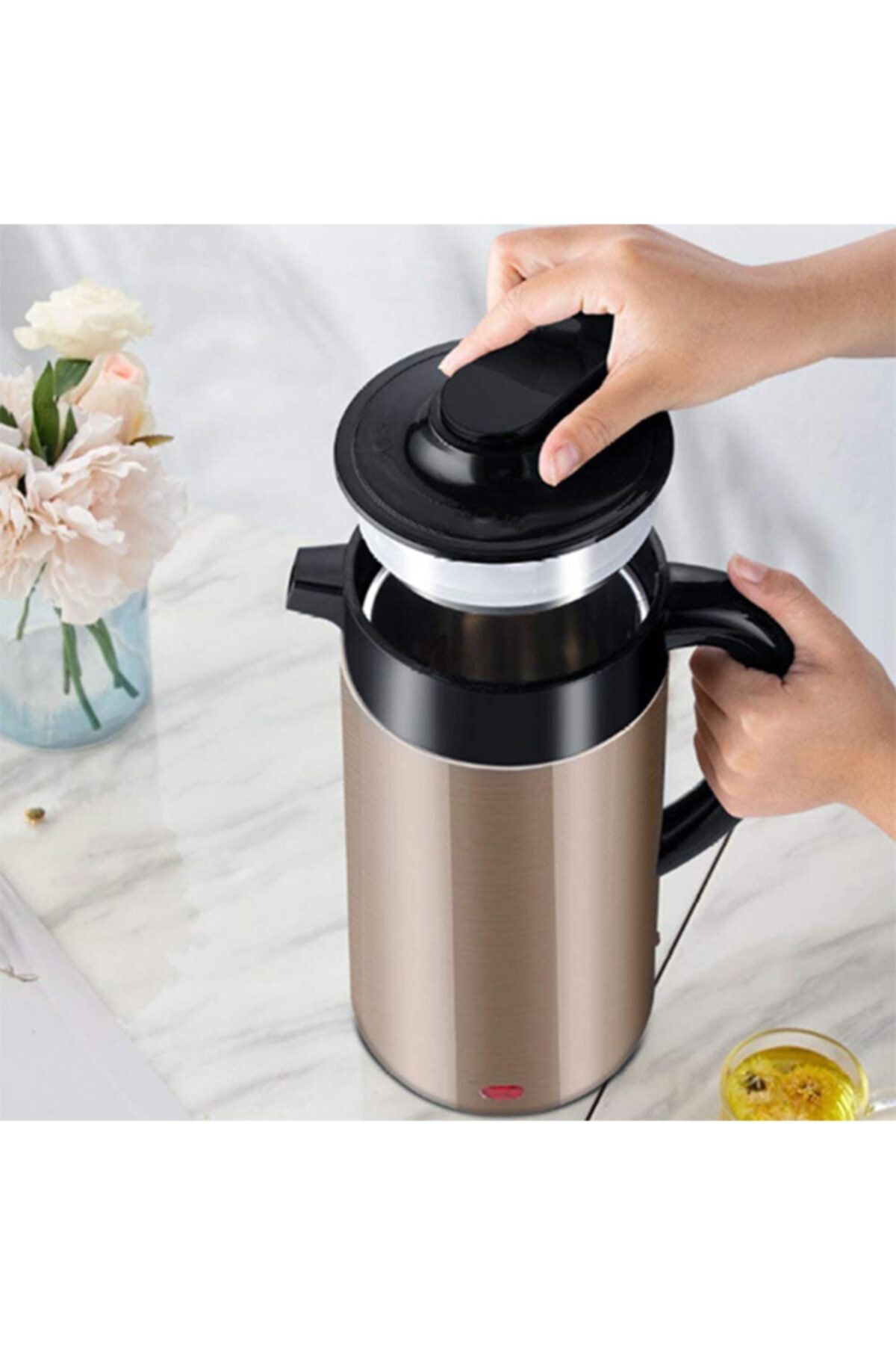 Genel Markalar Termoçay Termos Özellikli Su Isıtıcı Kettle Çay Makinesi - Gold