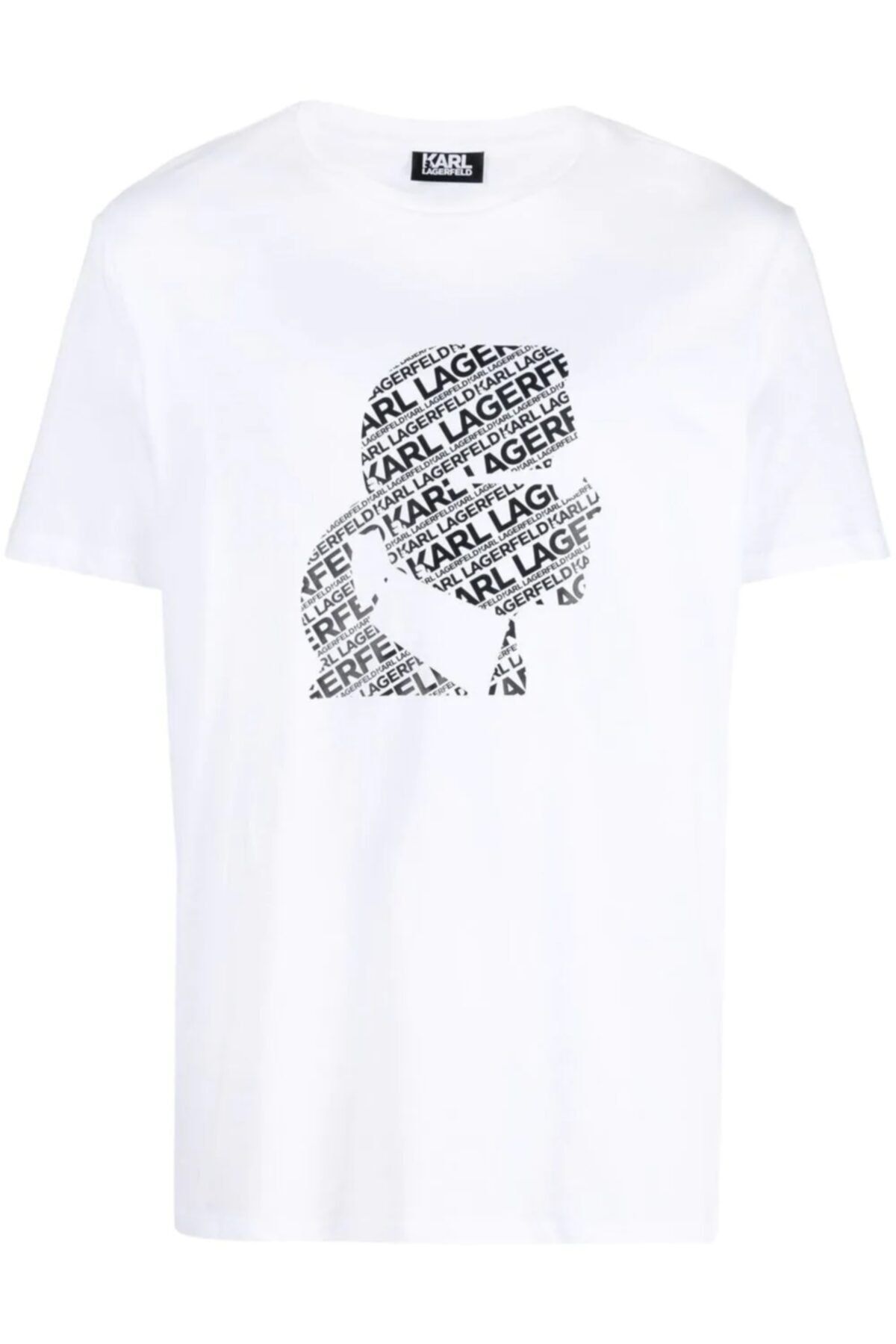 Karl Lagerfeld Complex Head Logo Baskı Beyaz T-shirt