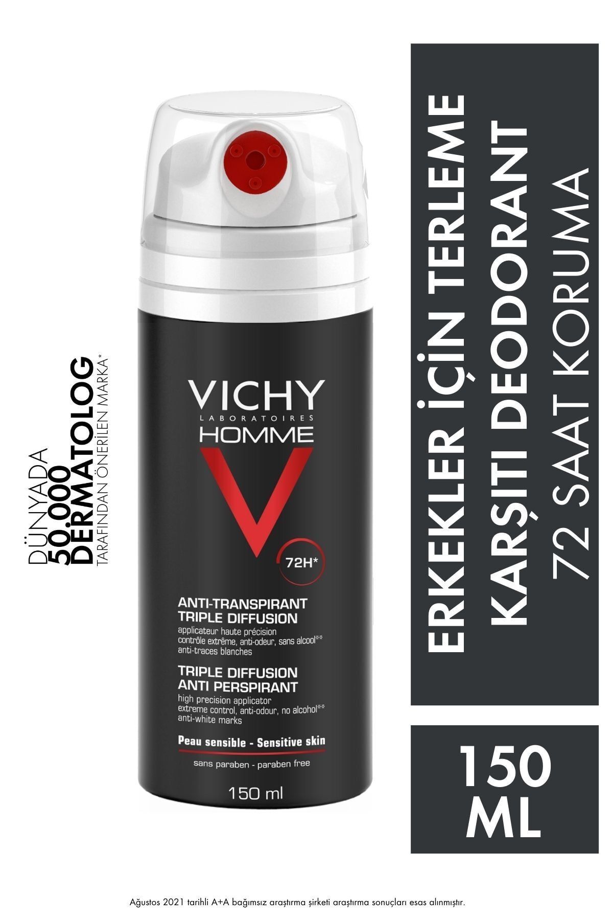 Vichy Erkekler İçin 72 Saat Terleme Karşıtı Etkili Deodorant 150 ml 3337871331405