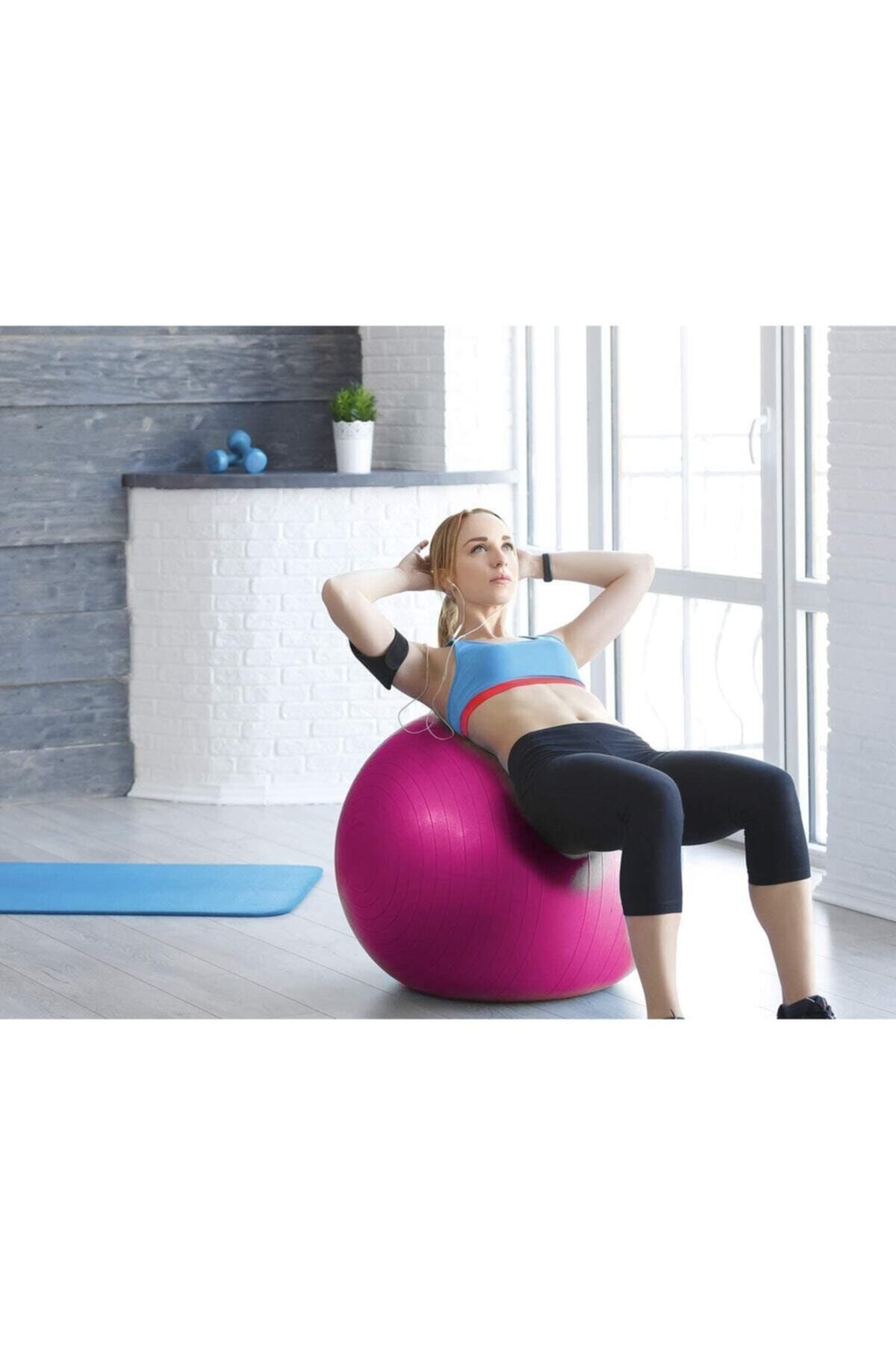 Clifton 65 Cm Anti Burst Pilates Topu Top Pompası Seti Egzersiz Topu Yoga Topu Ve Pompa
