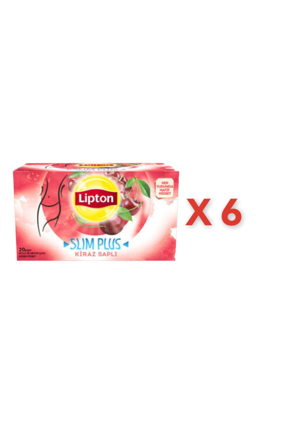 Lipton Slim Plus Kiraz Saplı Bitki Çayı 20li X 6 Adet
