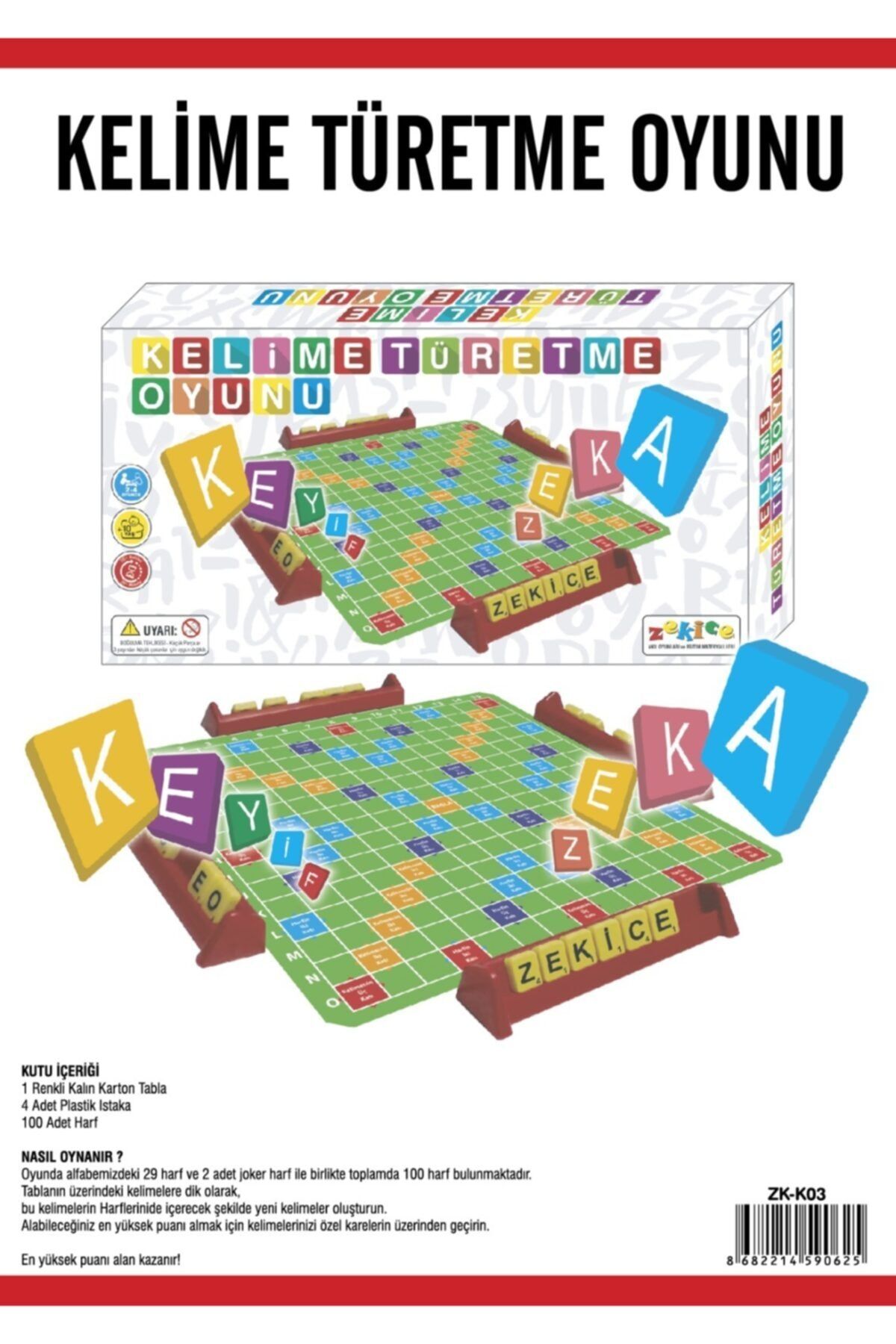 Zirve Kelime Üretme Oyunu Yerli Üretim Türkçe Scrabble Kelime Avı Kelimeüretme