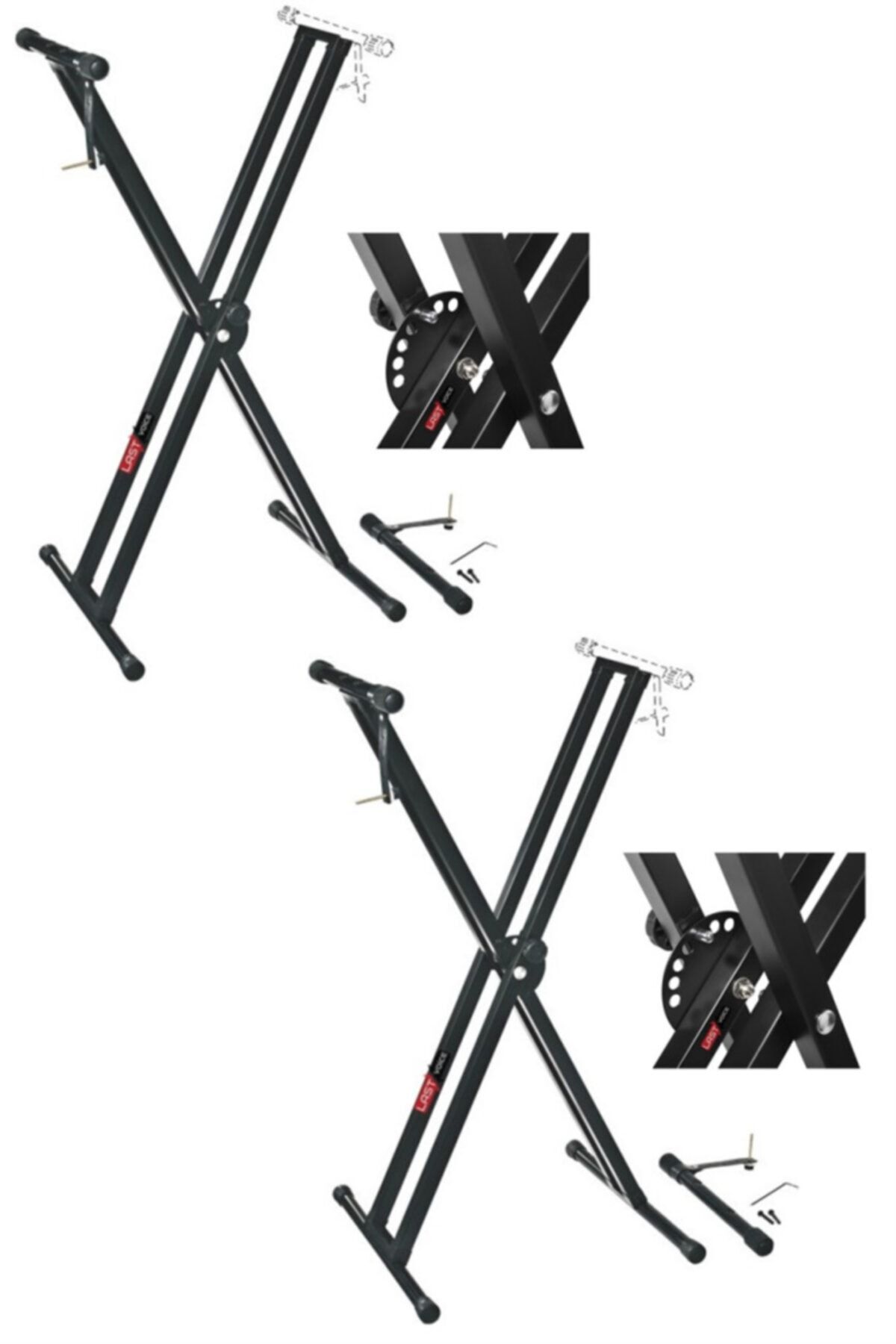Lastvoice Ks-04dx 2li Set Çift Profilli 7 Kademeli Üst Segmen Org Sehpası Standı Ayağı (sabitleme Ka