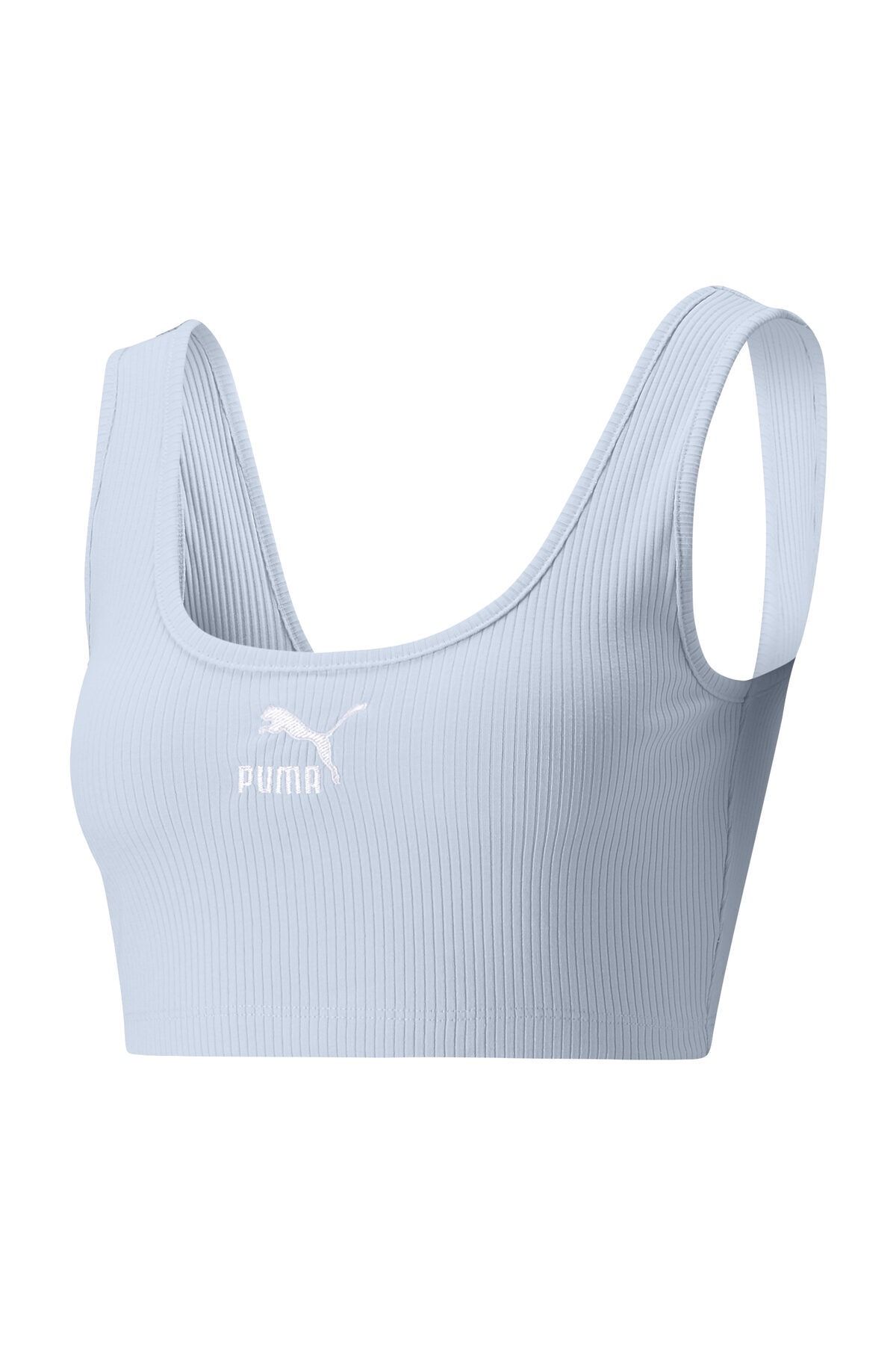 Puma Kadın  Spor T-Shirt - Classics Ribbed Crop Top Arctic Ice - 53344721