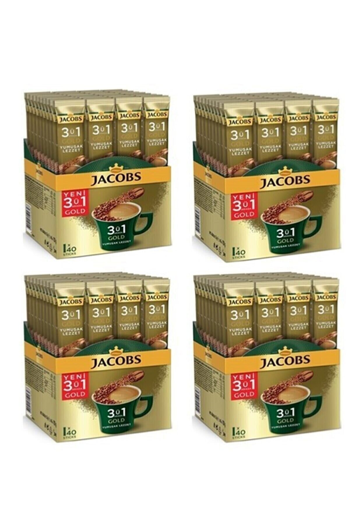 Jacobs 3ü1 Arada Gold Yumuşak Lezzet 40lı X 18 Gr X 4 Kutu