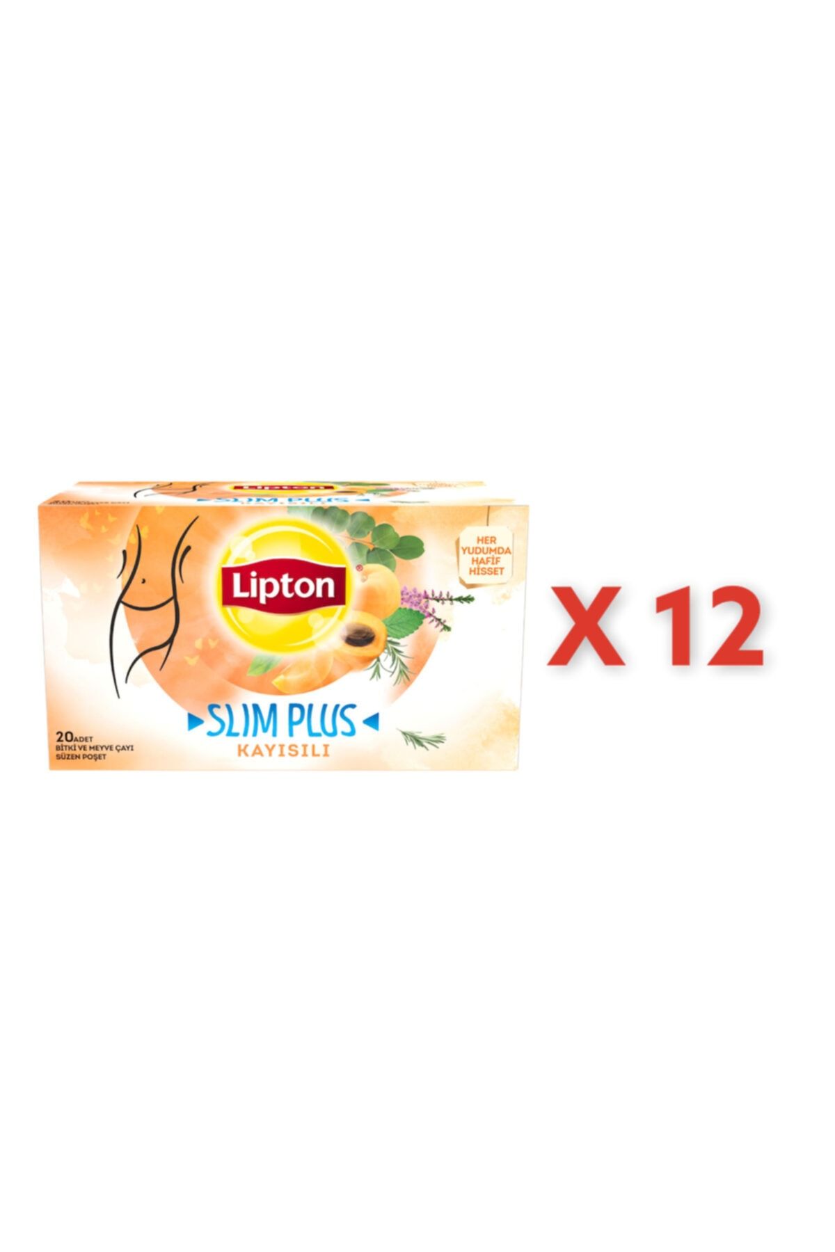 Lipton Slim Plus Kayısılı Karışık Bitki Çayı 20li X 12 Adet