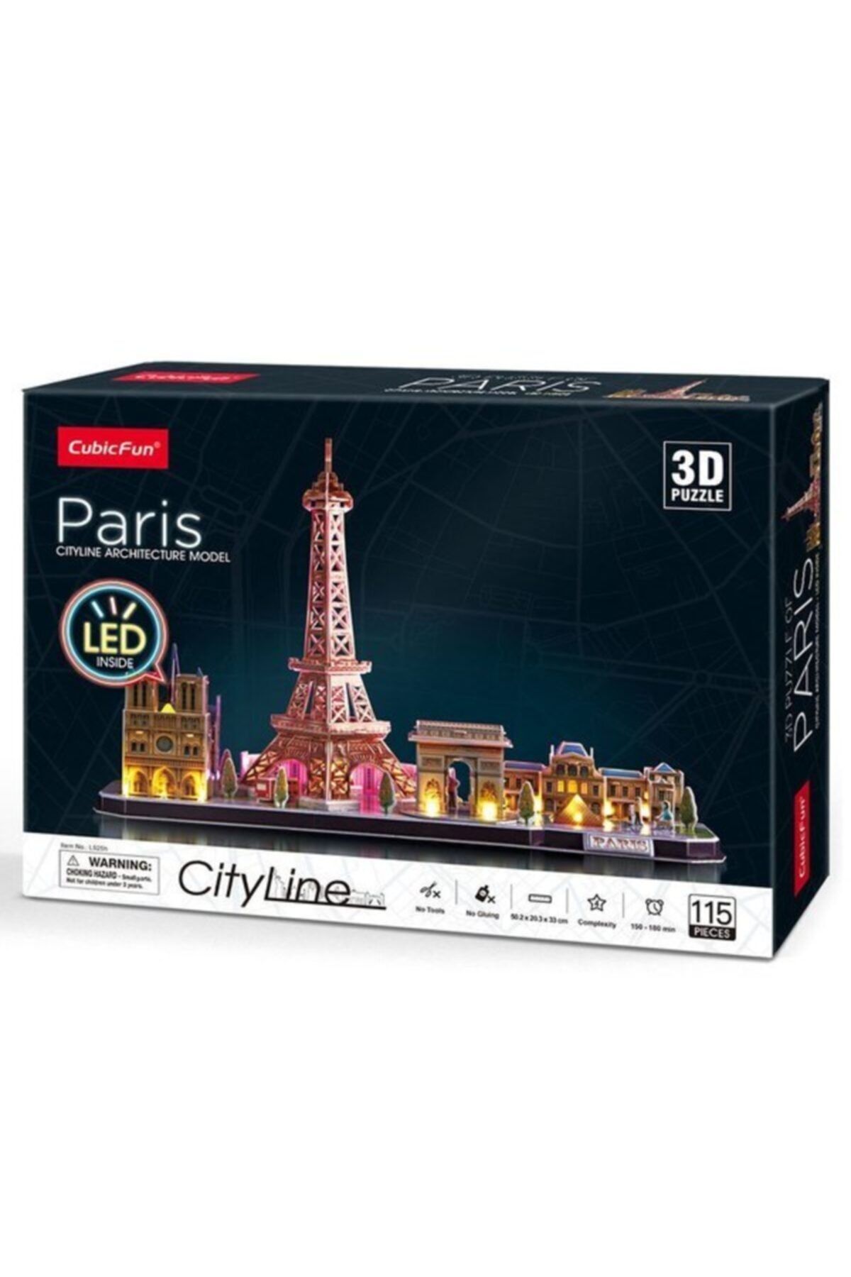 Cubic Fun City Line Paris - Fransa (led Işıklı)