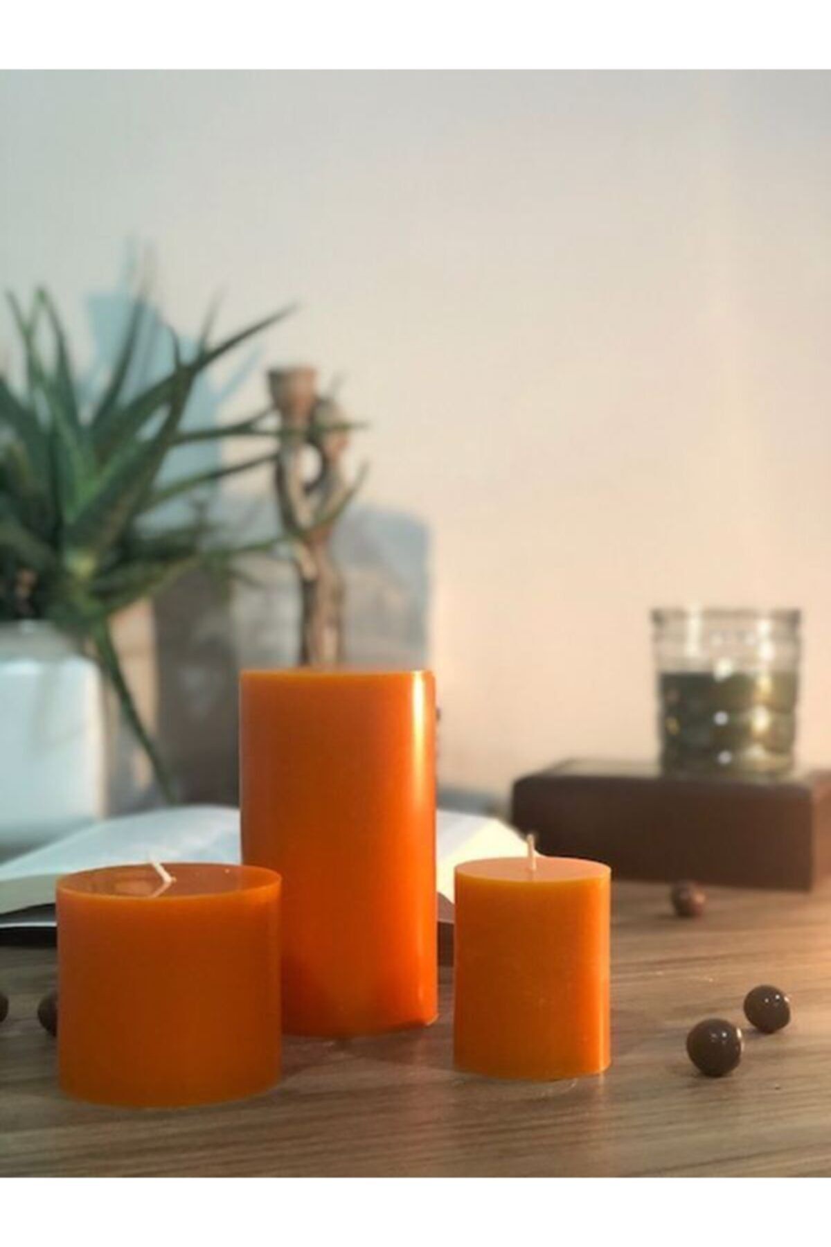 TabSecret Candle Portakal Aromalı Aromaterapi 3 'lü Mum Seti