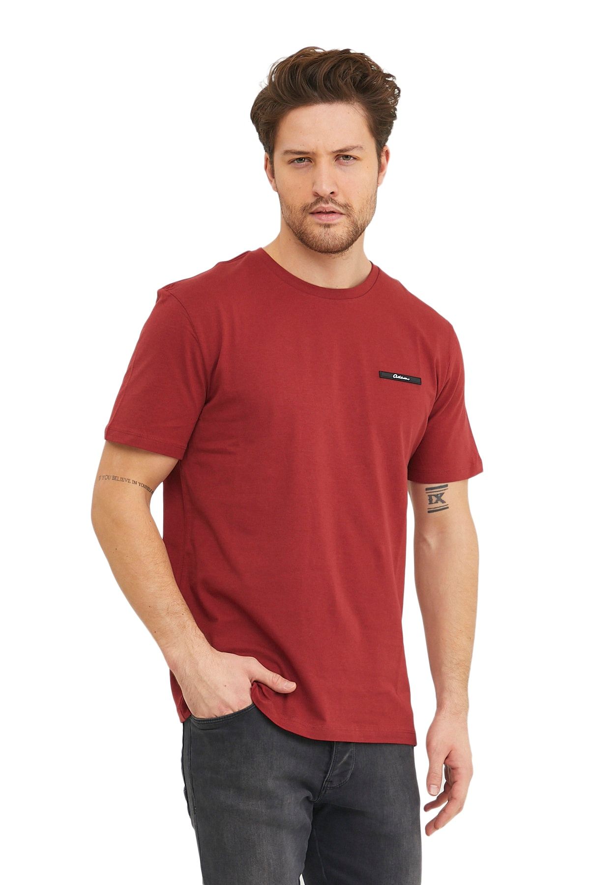 Adams Erkek Basic Baskısız Logolu Kısa Kol Tişört