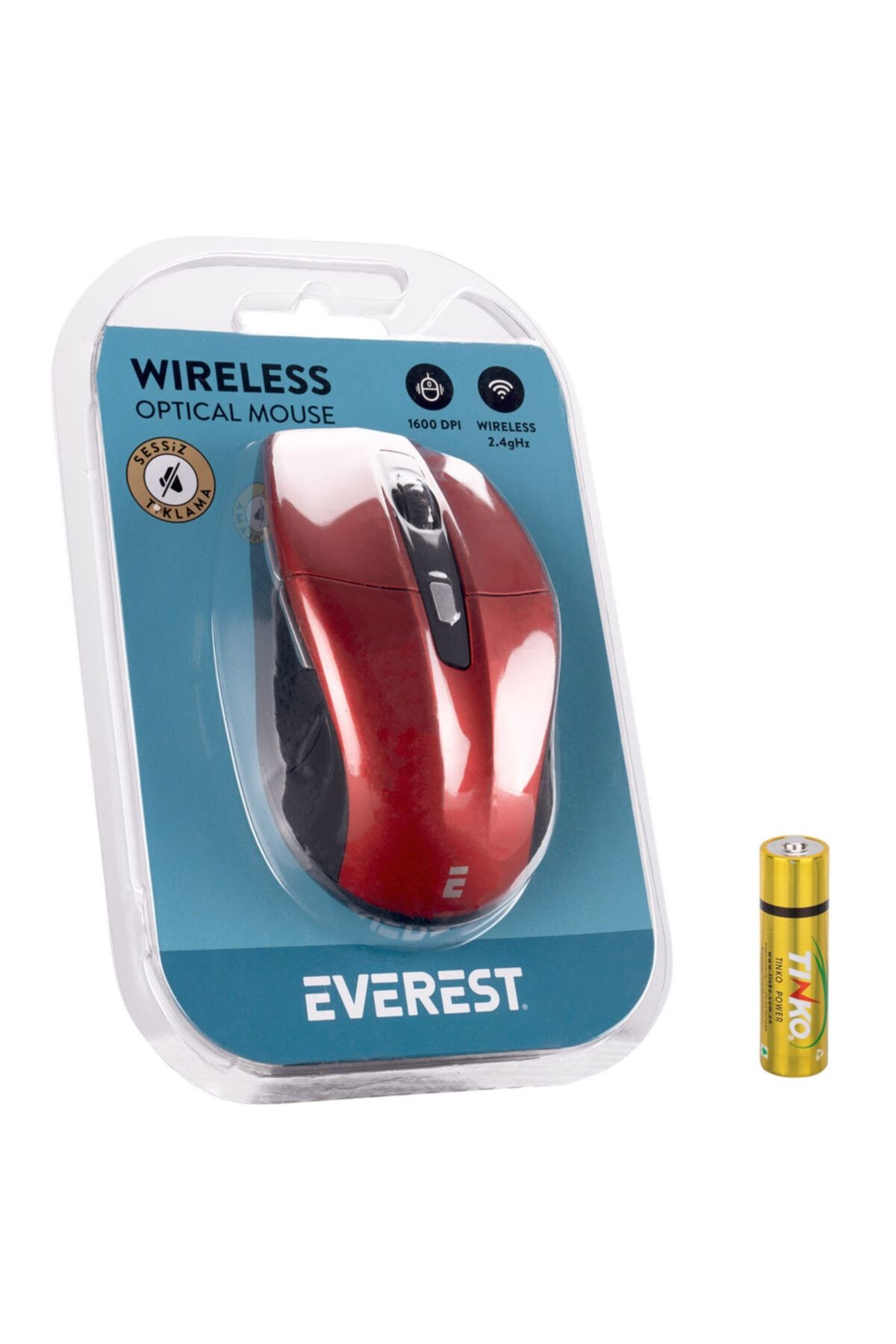 Everest Sm-861 Usb Kırmızı 800/1200/1600dpi Süper Sessiz Kablosuz Mouse-aynı Gün Beklemeden Bedava K