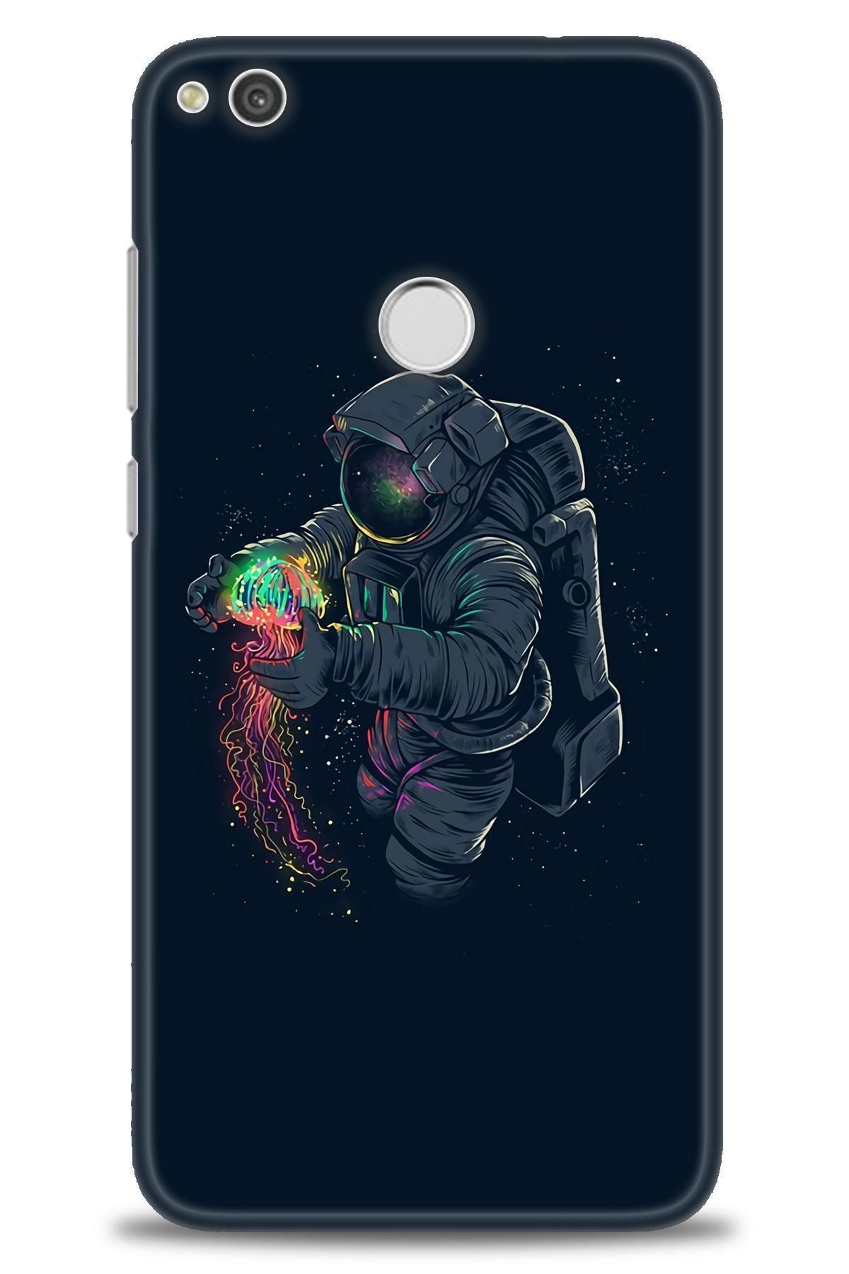 Noprin Huawei P9 Lite 2017 Kılıf Hd Baskılı Kılıf - Astronot Kıyafeti + Temperli Cam