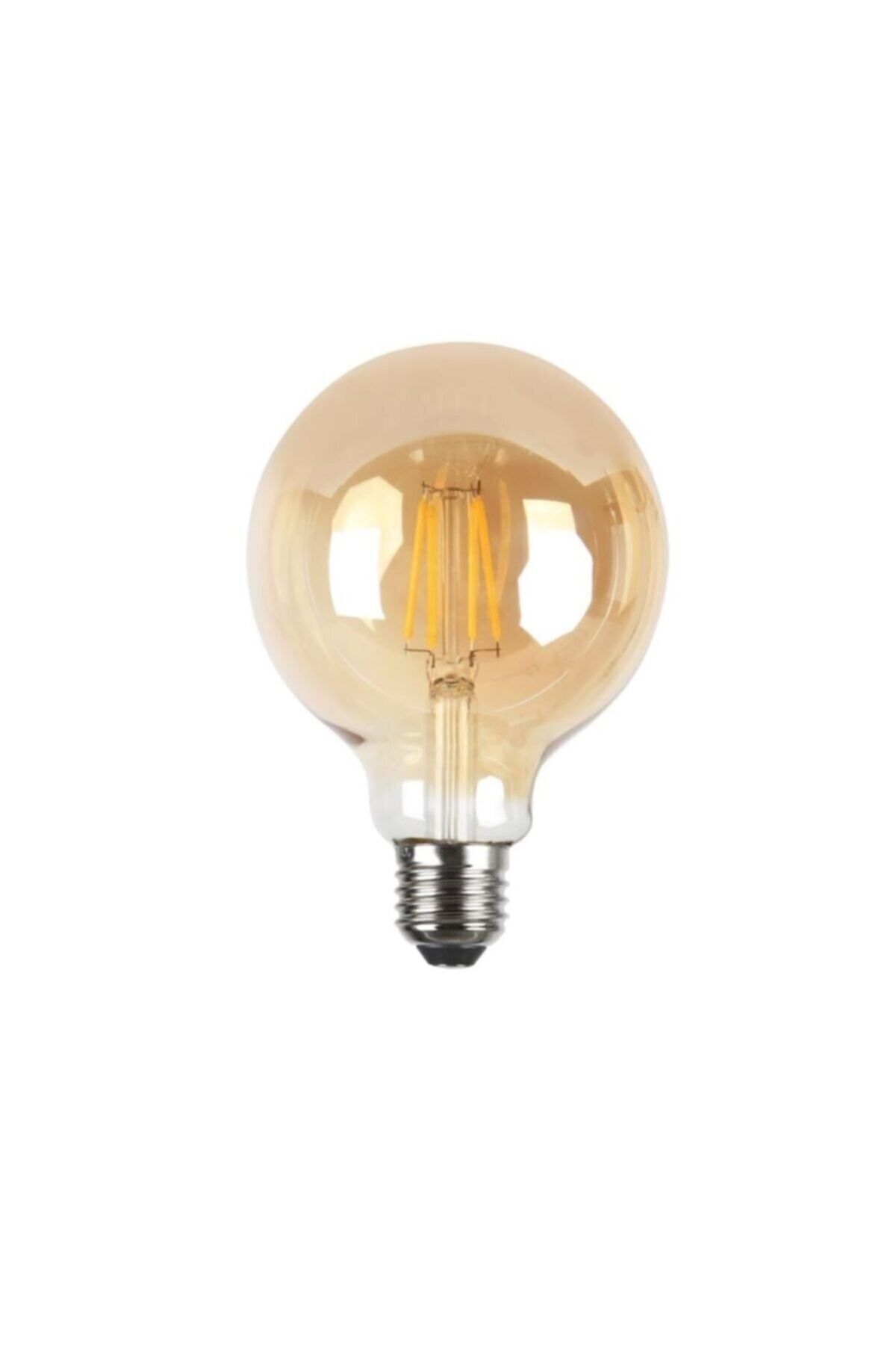 LEDAS 6 Watt Rustik Led Ampul Yuvarlak Rustik Ampul G95 Sarı Işık