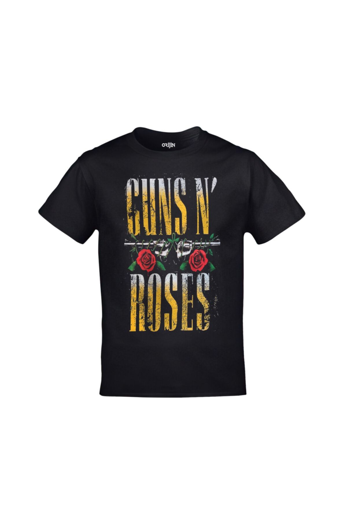 Orijin Tekstil Unisex Siyah Guns N Roses 3 Baskılı Tshirt