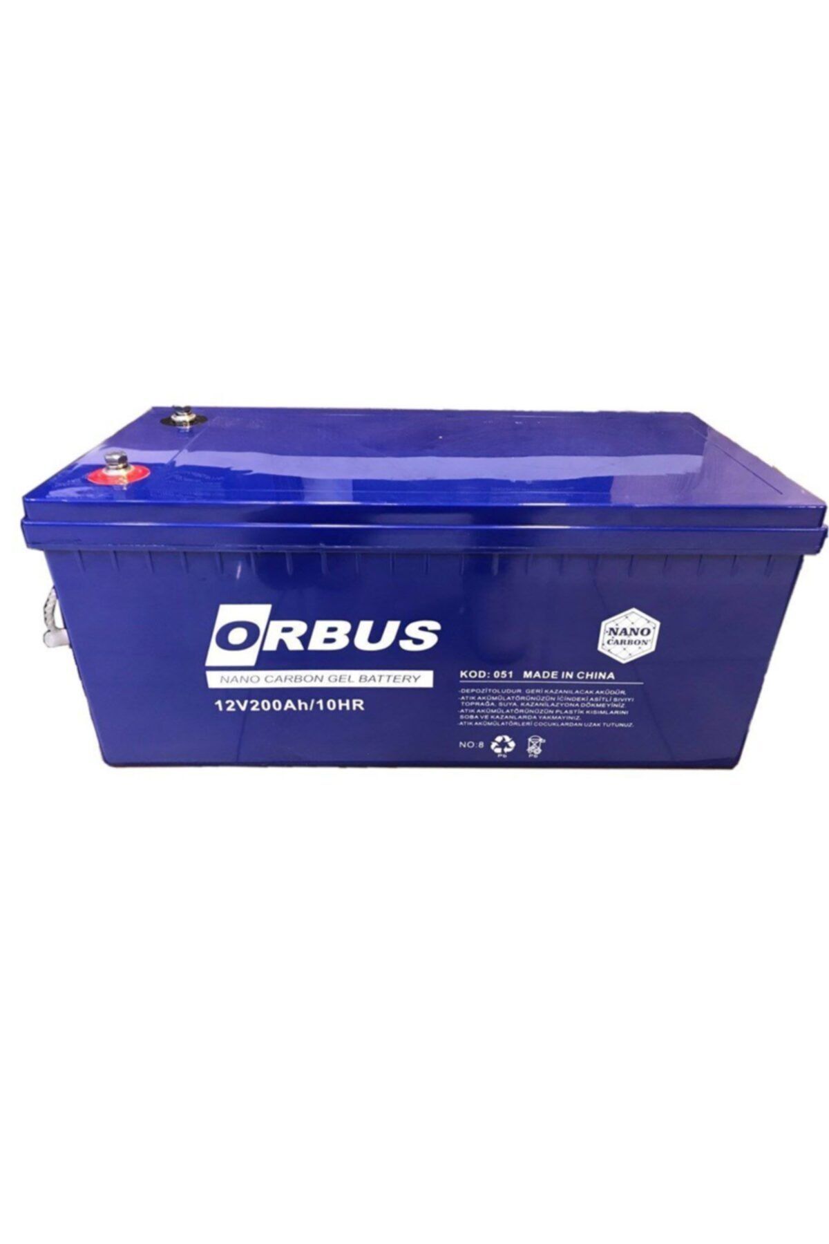 ORBUS 12v 200ah Carbon Jel Akü - 2 Yıl Garantili