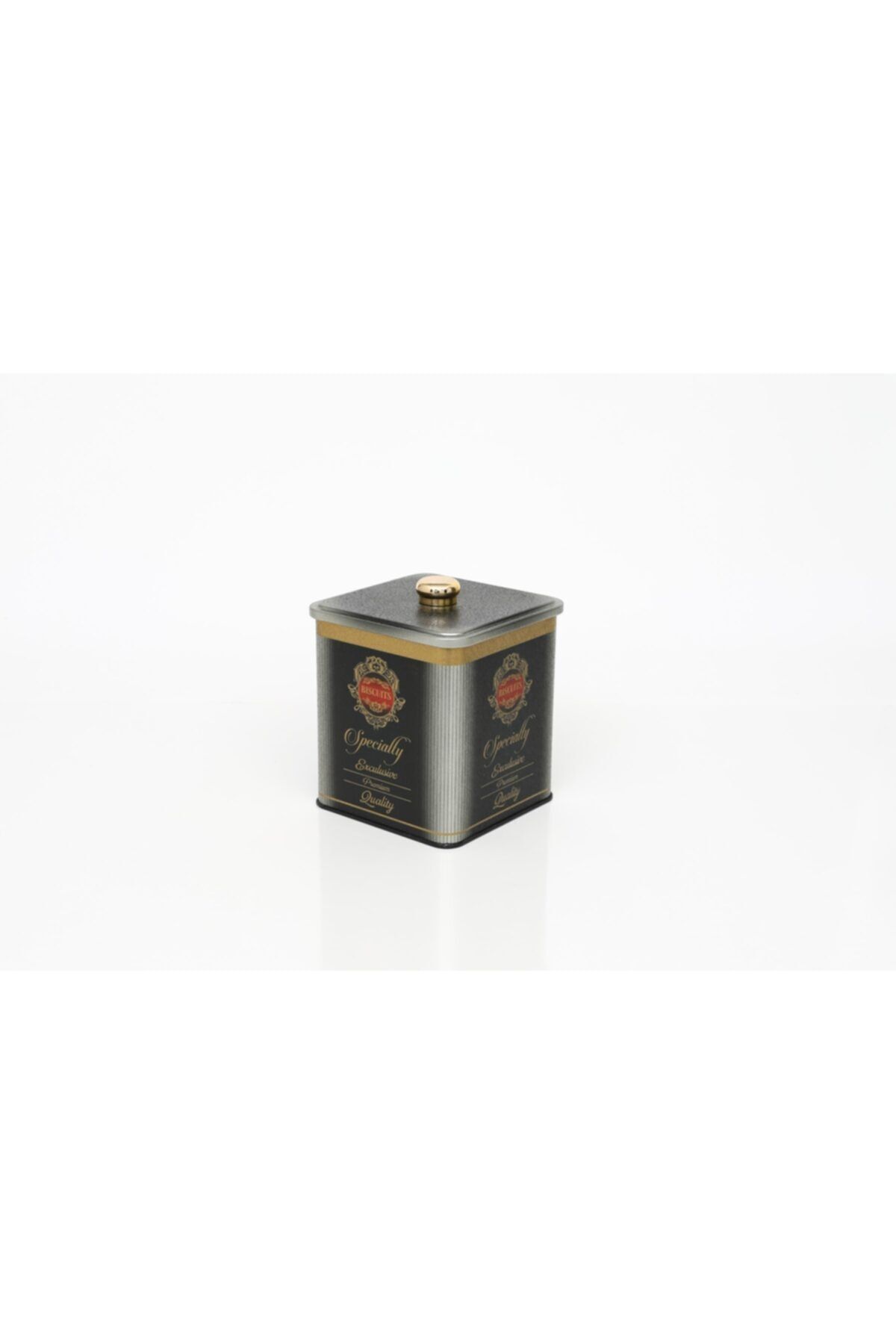 Evle Ef023-80 Specialty Gray Desenli Kare Metal Saklama Kabı 12x12 Cm