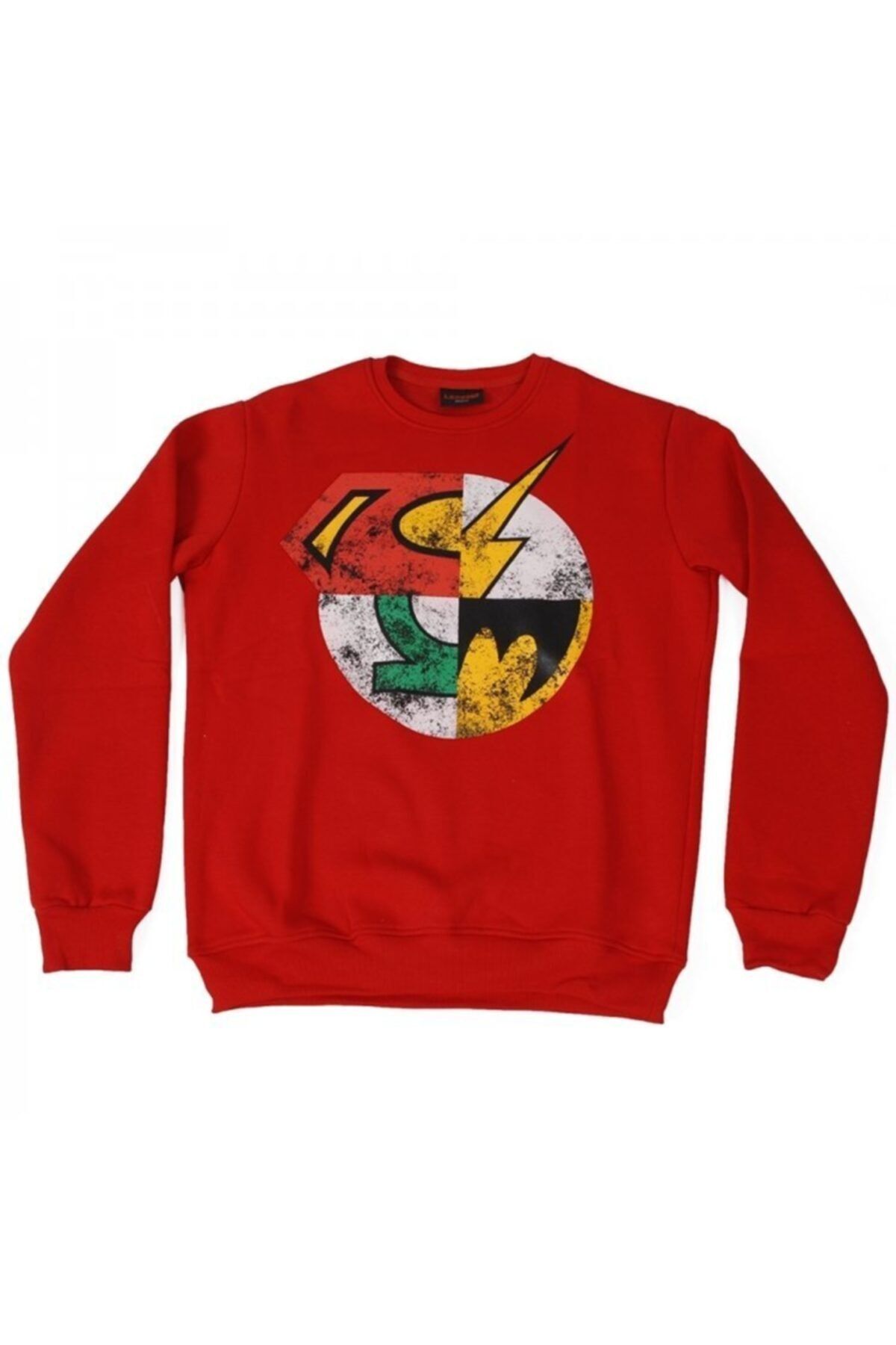 TM & DC Comics-Warner Bros Unisex Kırmızı Dc Super Heroes Logo Sweatshirt