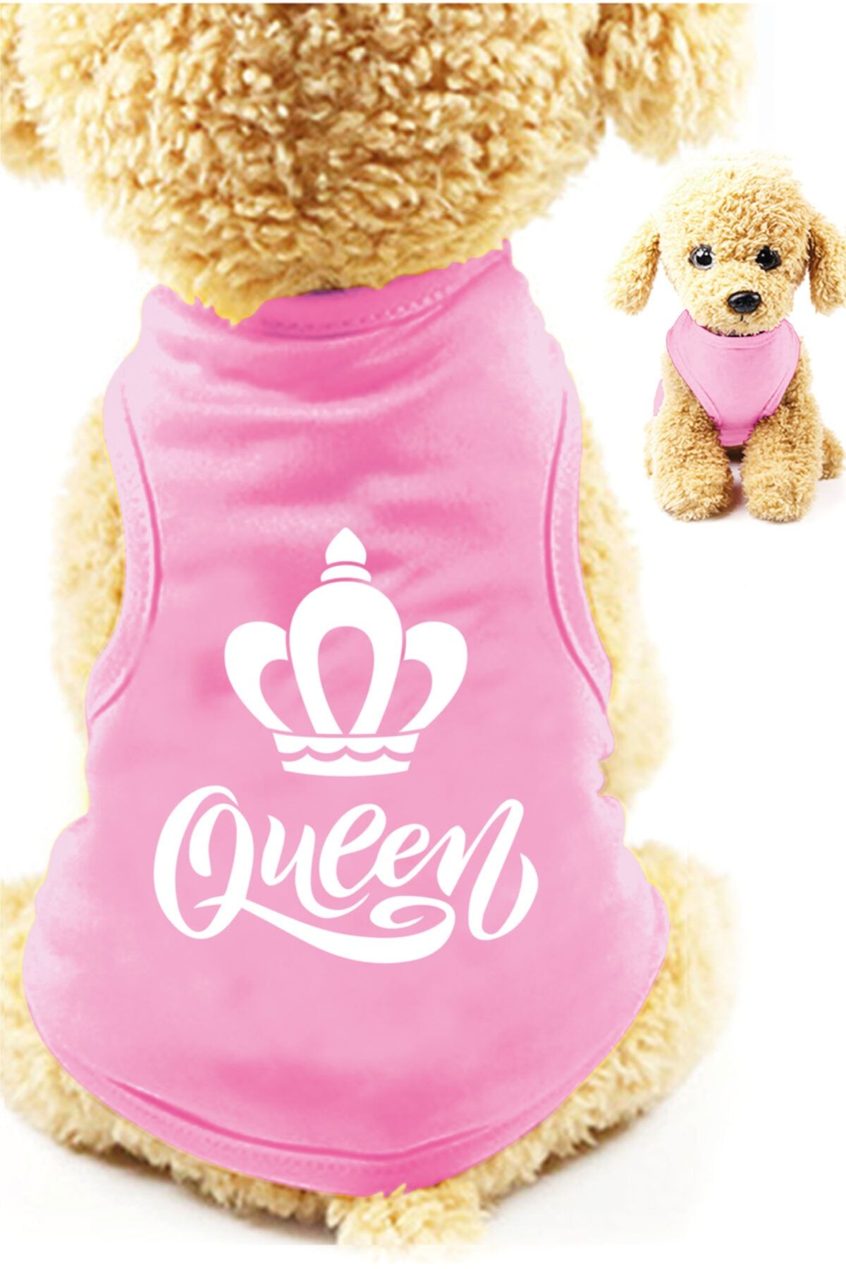 Alphadog Kedi & Köpek Elbiseleri Çizgi Karakterli Sevimli Gezdirme Giysileri - Pembe Queen