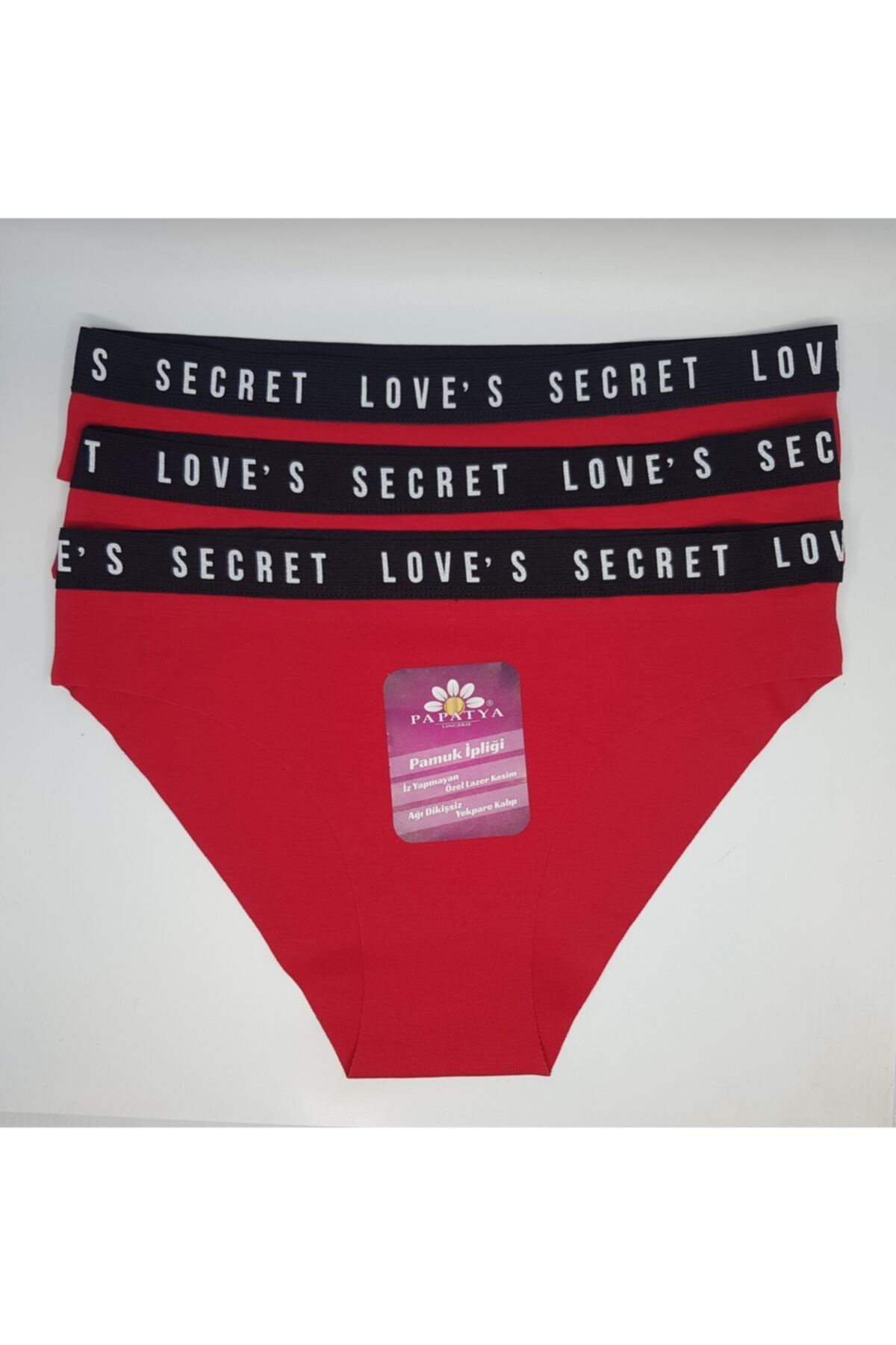 Papatya Kadın Kırmızı Love Secret Külot 3'lü Paket
