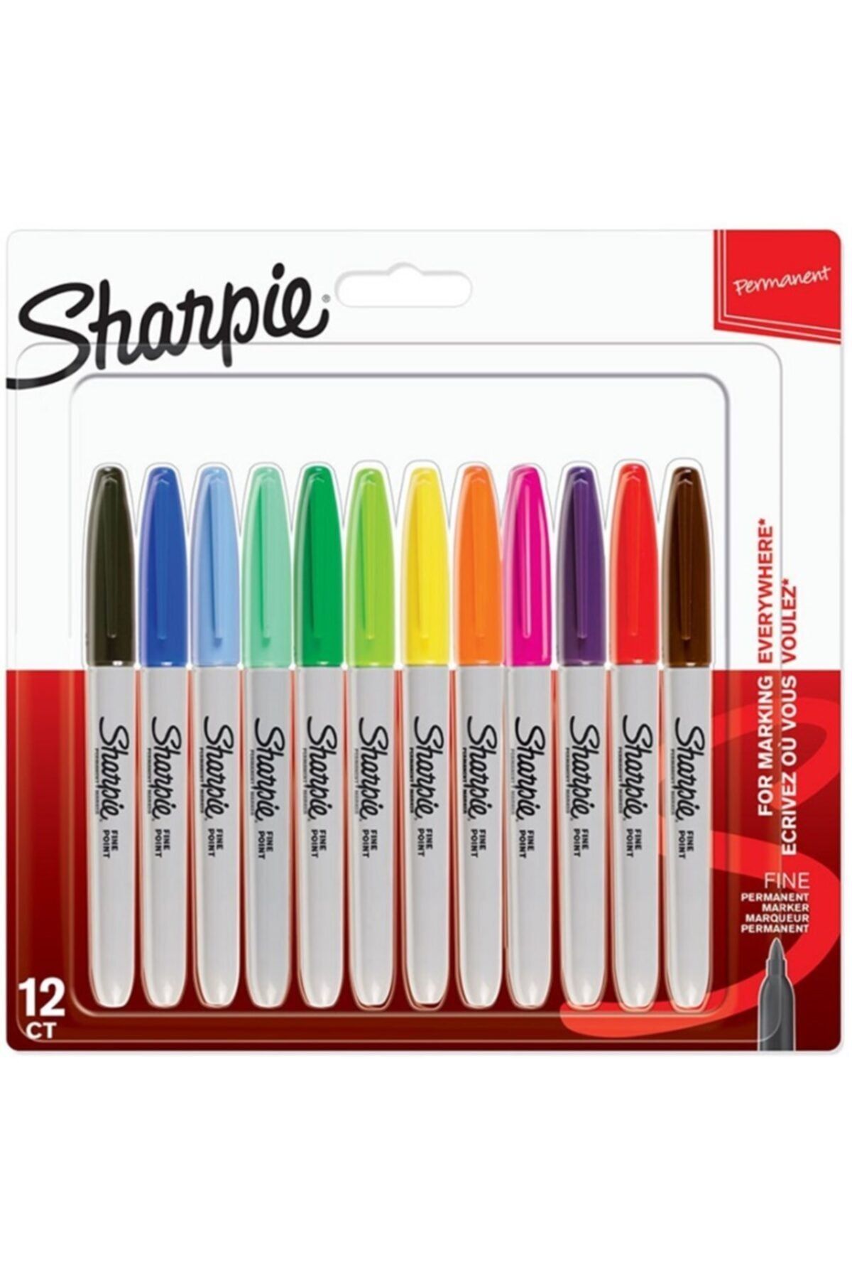 Sharpie Markör Permanent Fine Karışık Renk 12li  2065404