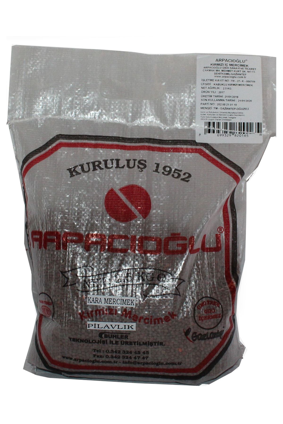 Arpacıoğlu %100 Yerli Türk Malı Siyah Mercimek 2.5kg