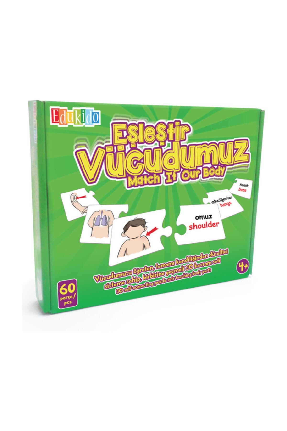 Edukido Eşleştir Mukavva Puzzle Vücudumuz Edu-1008 U287708 /