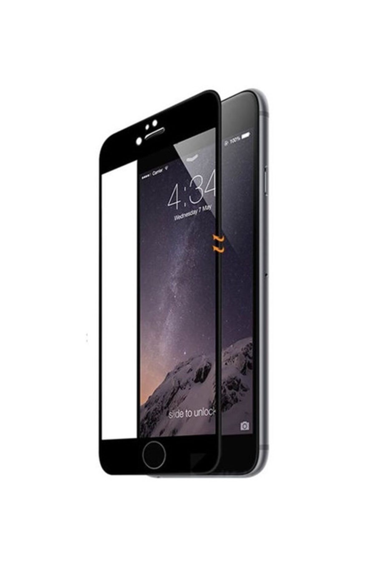 Syrox Iphone 6-6s Kavisli Tam Kaplayan Zengin Çarşım Ekran Koruyucu Film Siyah