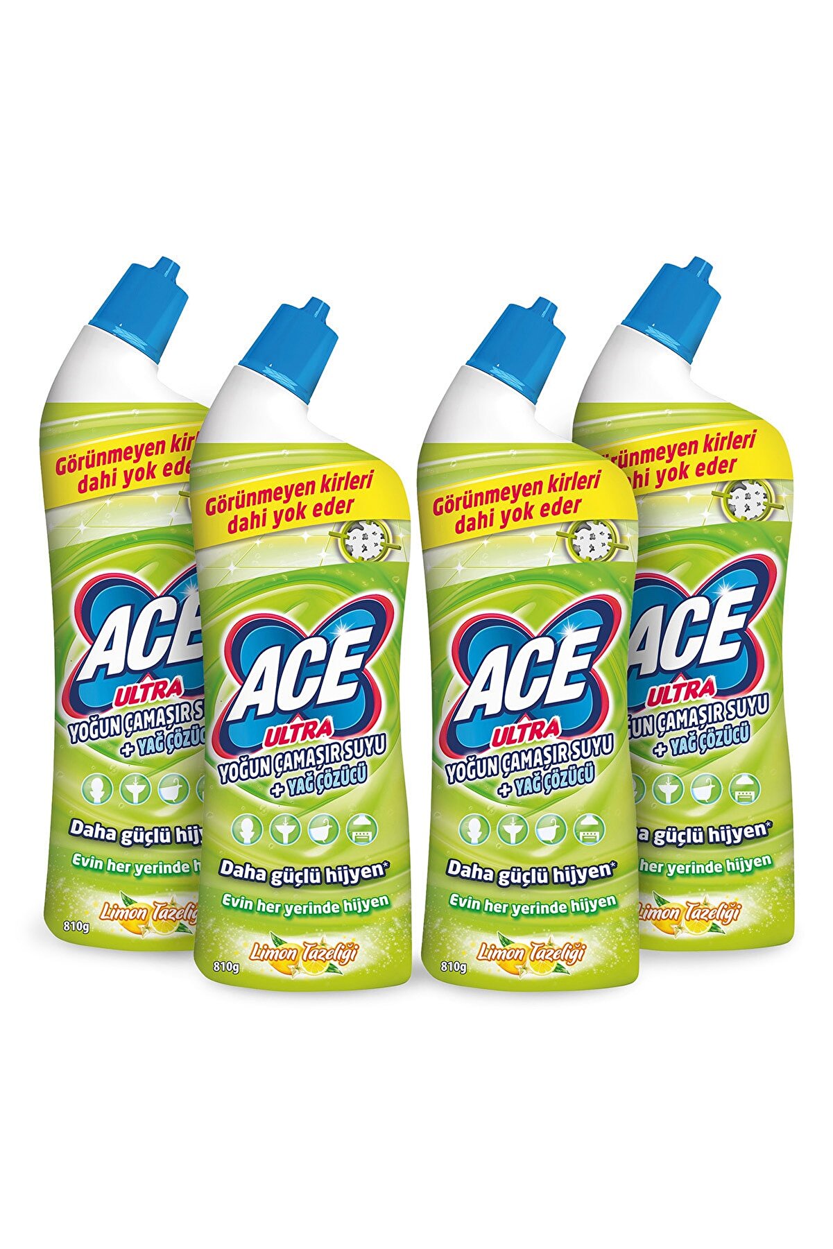 ACE Ultra Yoğun Kıvamlı Çamaşır Suyu Limon Tazeliği 810 Gram X 4 Adet
