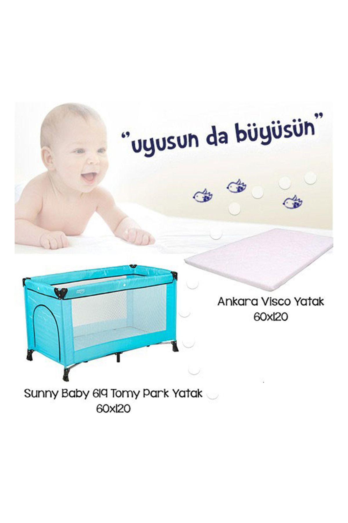 Sunny Baby 619 Tomy Park Yatak Kampanyası Mavi /