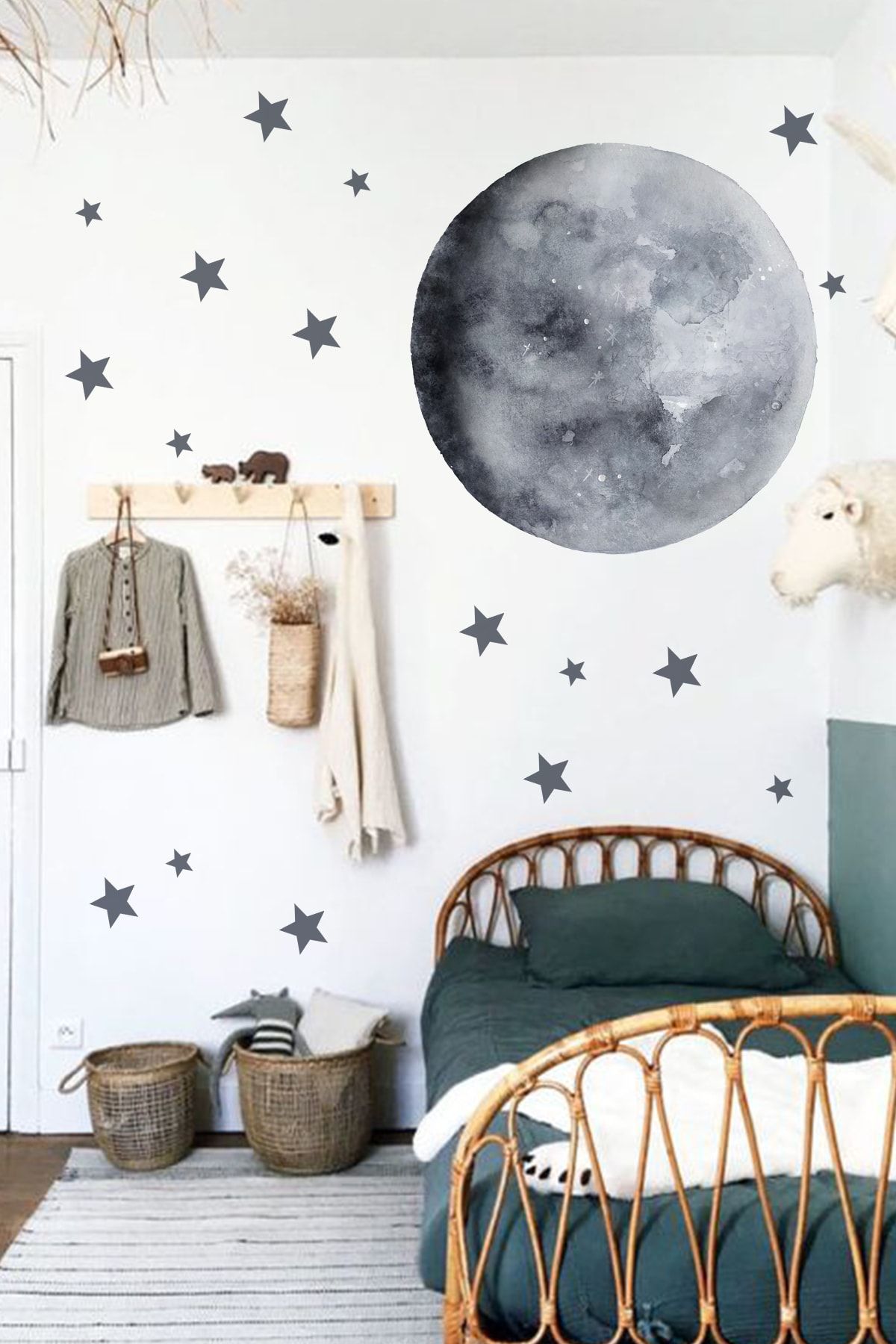 Lavien Büyük Ay Ve Yıldızlar Geçiti Çocuk Odası Duvar Stickeri