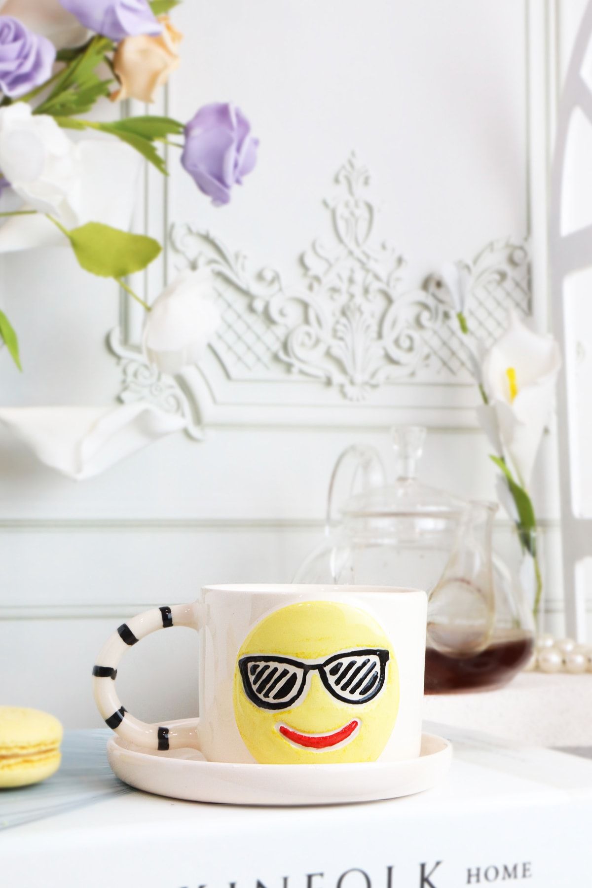 ada mia seramik Cool Emoji Figürlü El Yapımı Seramik Mug 170ml