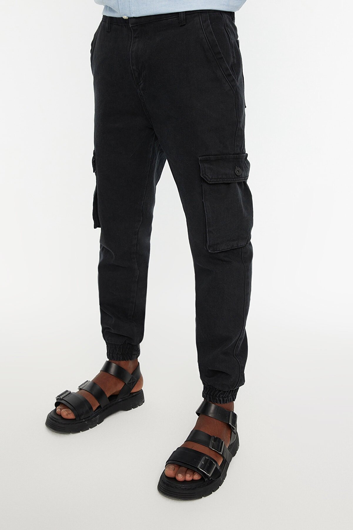 TRENDYOL MAN Antrasit Erkek Loose Fit Kargo Jogger Jeans TMNSS21JE0118