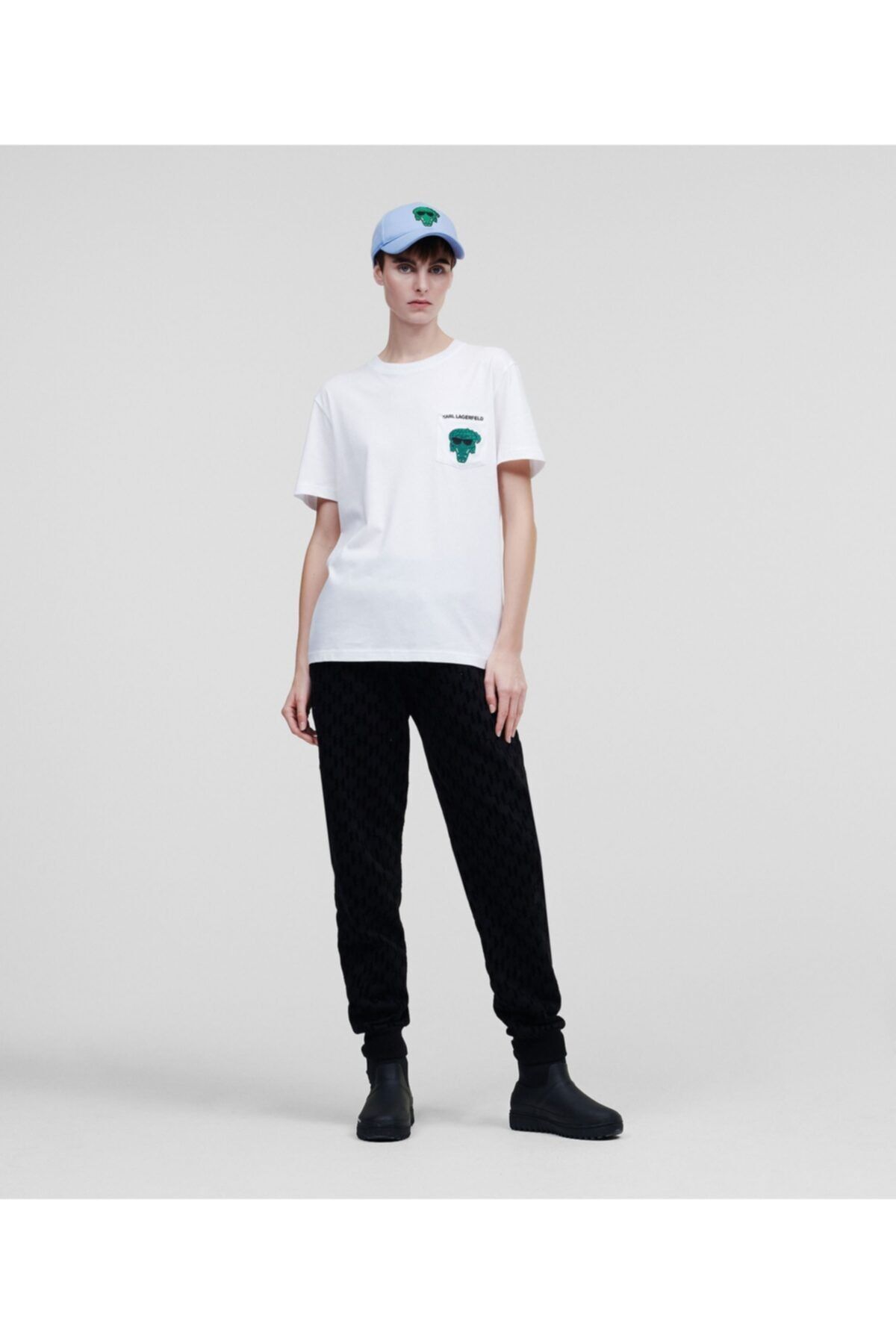 Karl Lagerfeld Ikonik Karlimal Pocket White Oversize Woman T-shirt