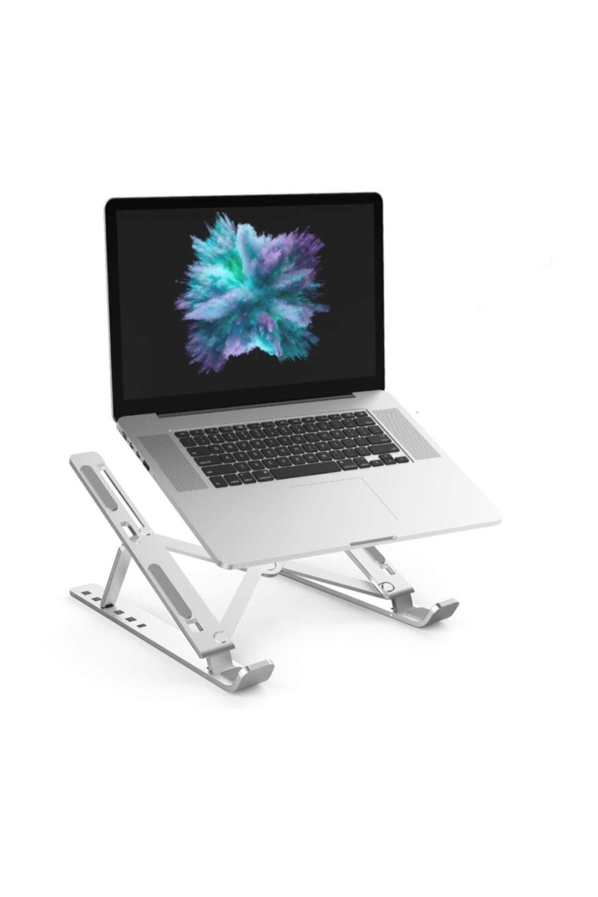 teknosepetim Macbook Laptop Bilgisayar Standı Notebook Özel Yükseltici Stand Tablet Tutucu Ayarlı Metal