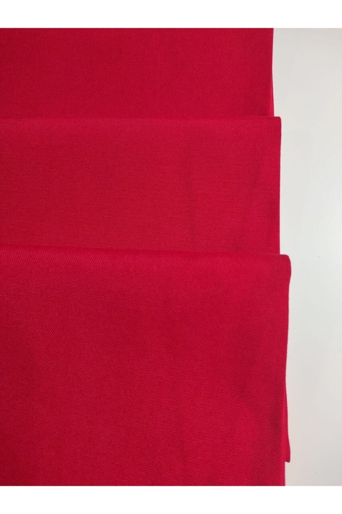 fabricorg Duck Bezi Punch Keten Kumaşı Bayrak Kırmızısı (50X180 CM)