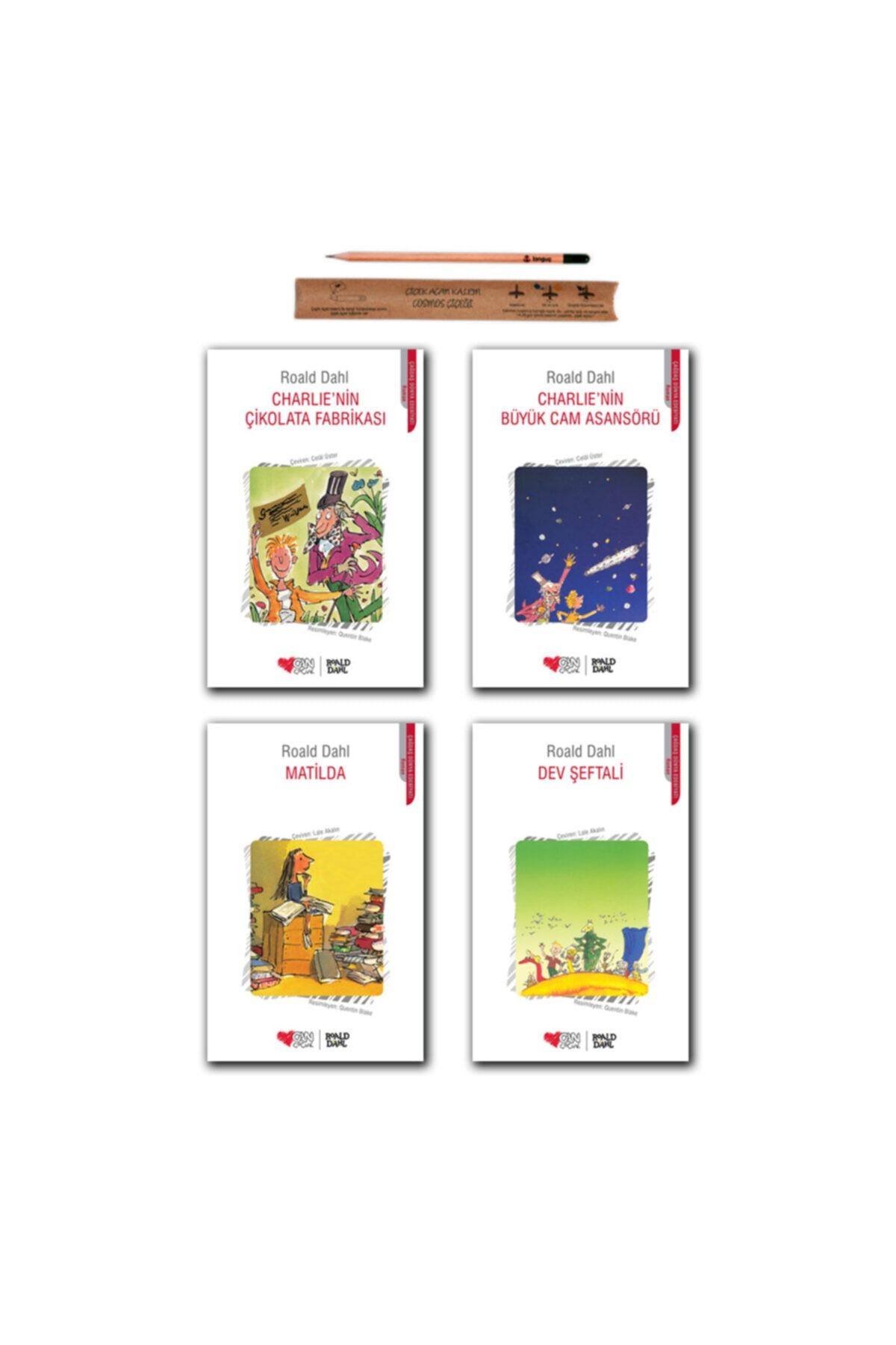 Can Yayınları Roald Dahl Chralie Nin Çikolata Fabrikası - Dev Şeftali - Matilda Set 4 Kitap