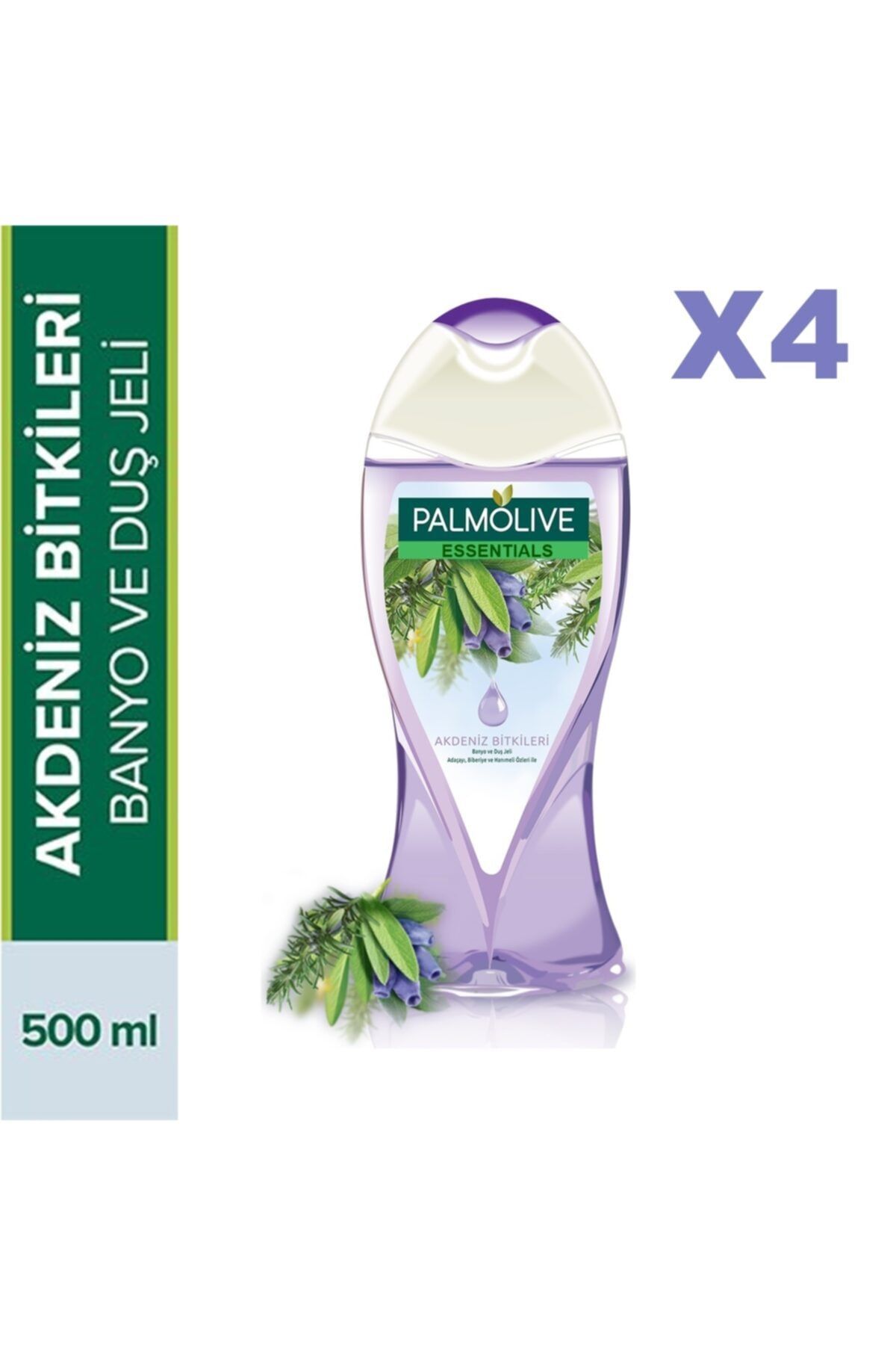 Palmolive Essentials Mediterranean Herbs Akdeniz Bitkileri Duş Jeli 500 Ml 4'lü Set